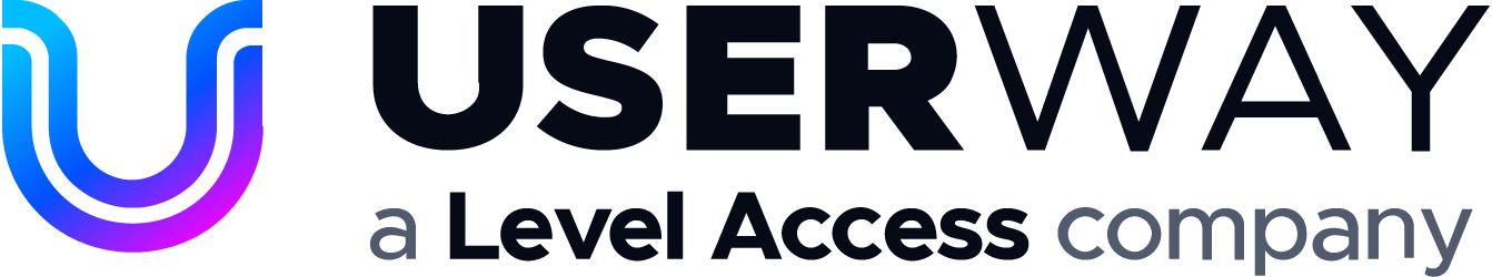 UserWay logo with text and icon.