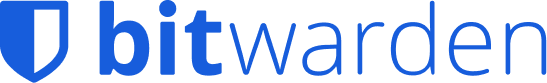 Bitwarden logo with shield icon and text