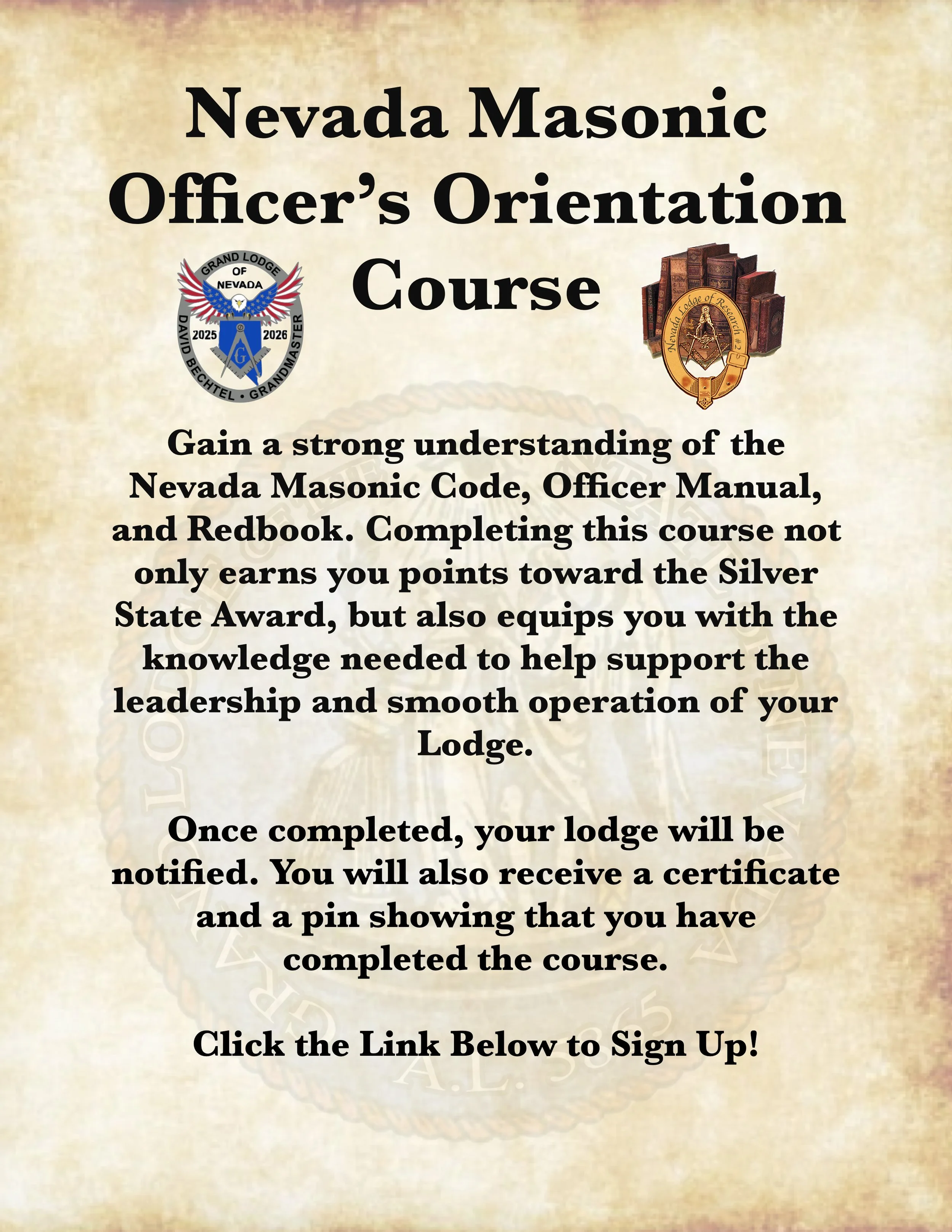 Nevada Masonic Officer’s Orientation Course