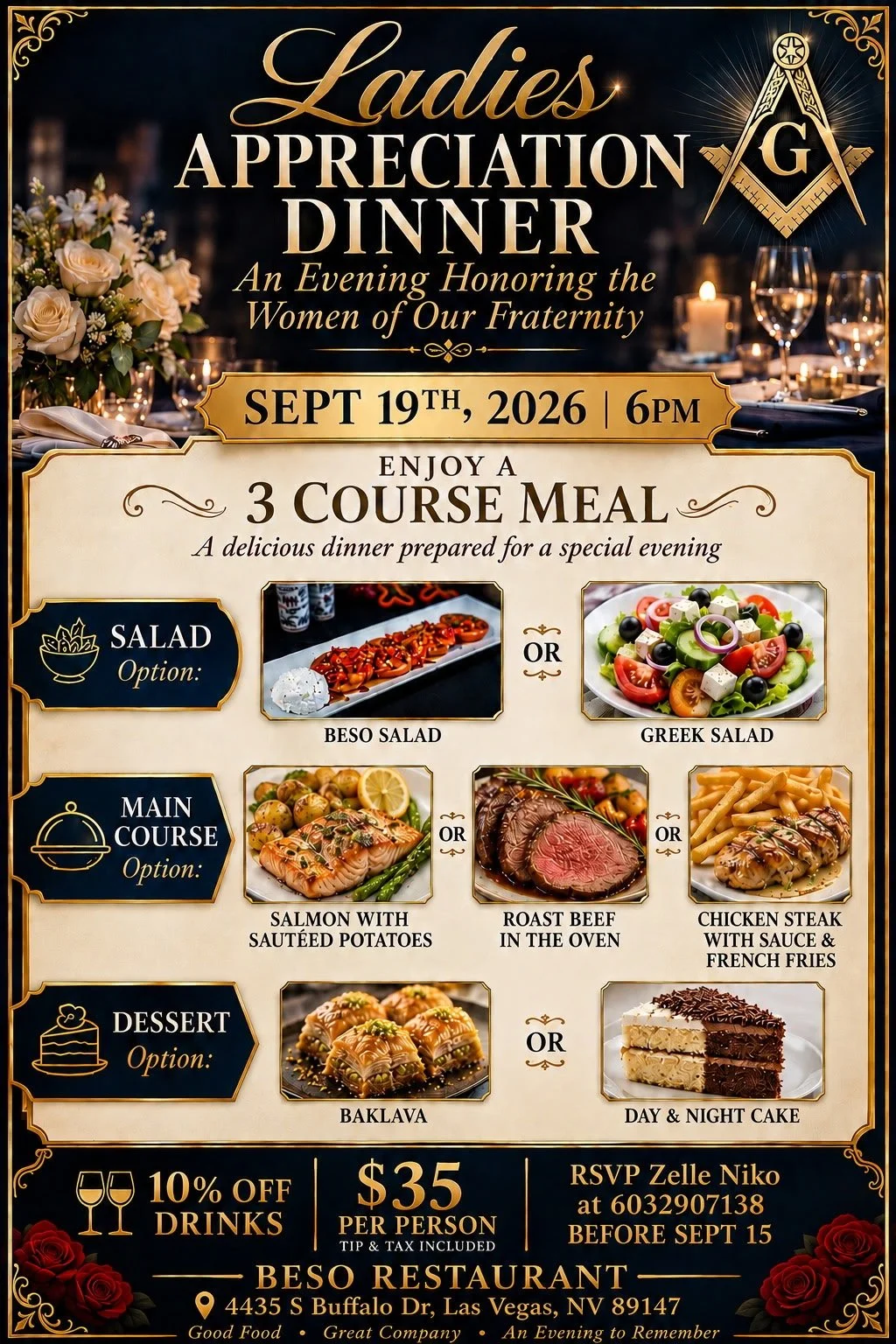 Ladies Apprciation Dinner -Las VEgas