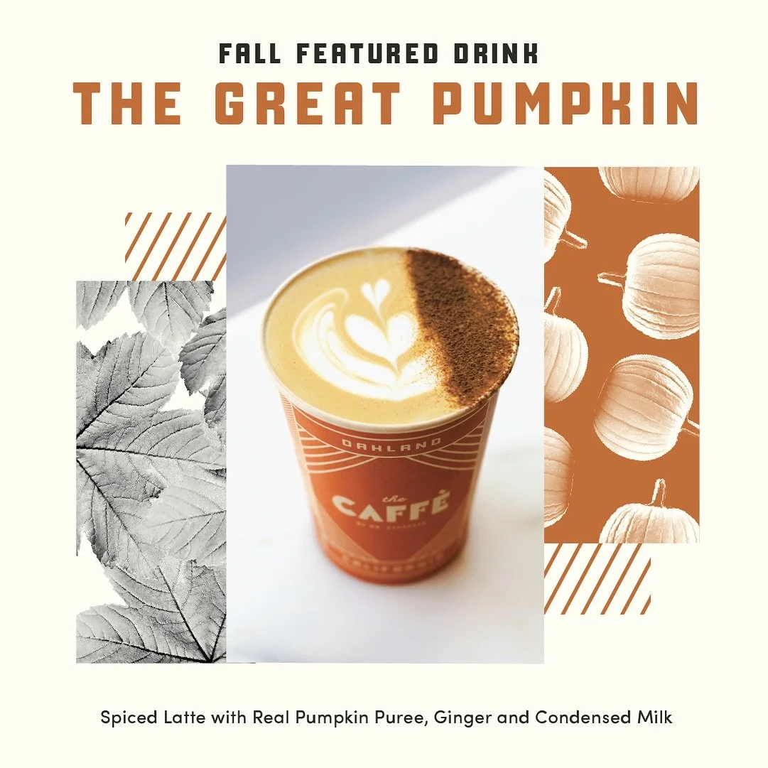 🎃 The countdown begins because The Great Pumpkin is BACK starting Monday, October 6th! This isn’t your average pumpkin spice latte… this fall favorite is made from scratch with real pumpkin puree, freshly grated ginger, cinnamon sticks,