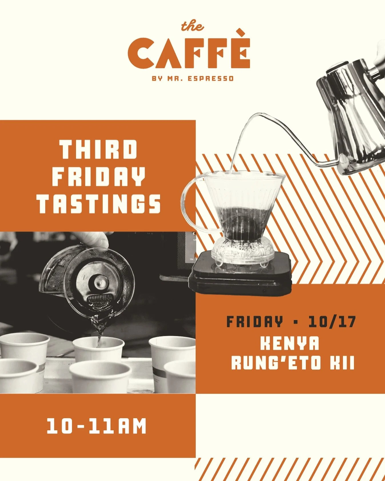 We’re pouring something NEW! Join us this Friday, October 17, from 10–11 AM for a complimentary tasting of our Kenya Rung’eto Kii, a bright, fruit-forward coffee that’s perfect for fall. 🍑🍂
☕ Roast Profile: Light
Tasting No