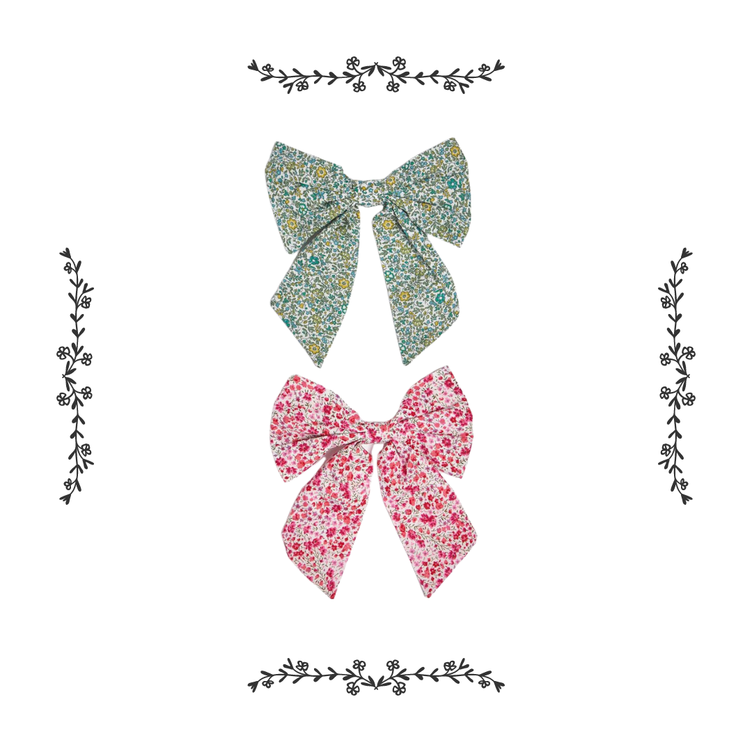 LIBERTY Silk Bow Clip Set of Two