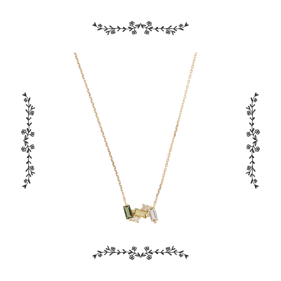 SUZANNE KALAN Mini Baguette Bar Pendant Necklace