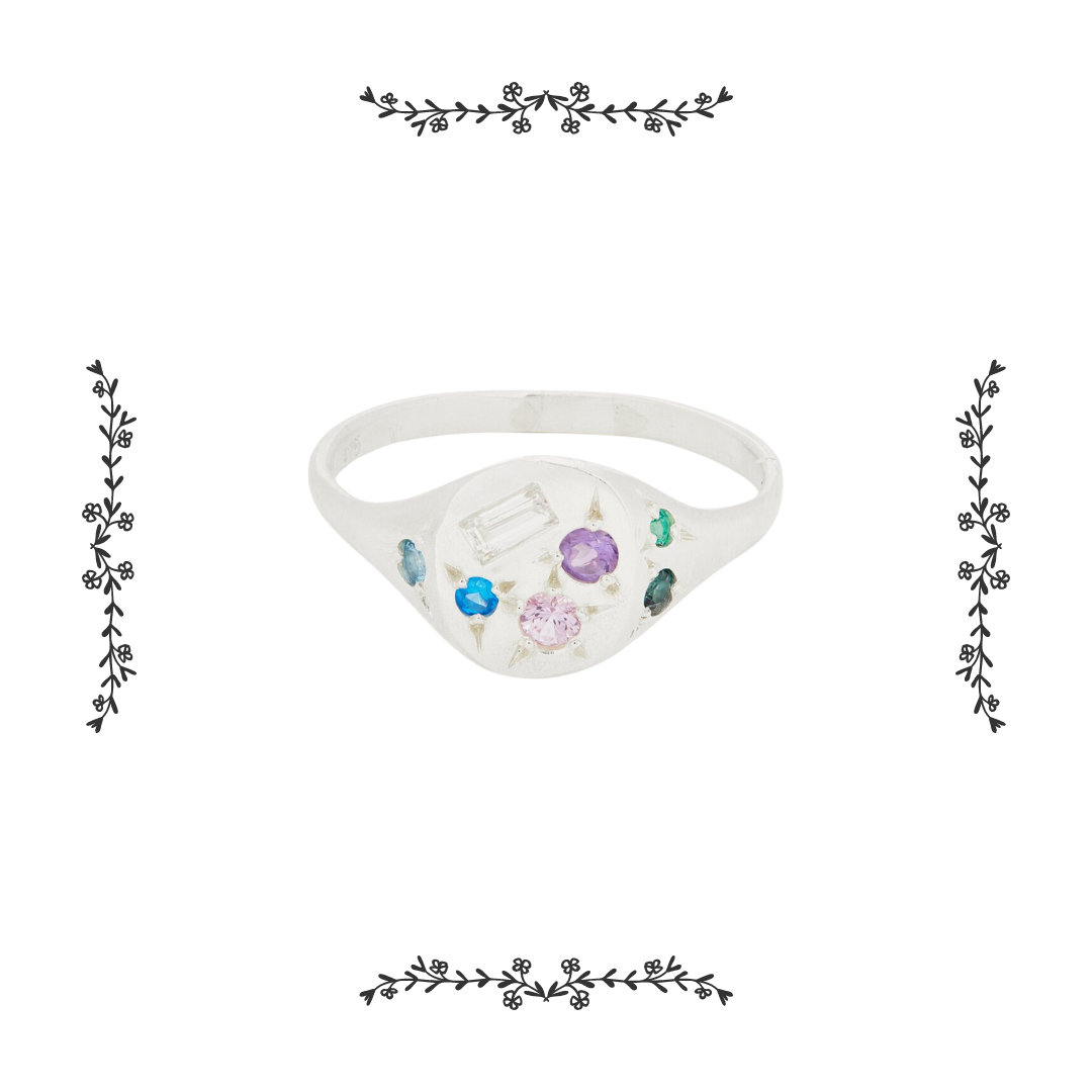 SEB BROWN Multi-Stone Signet Ring