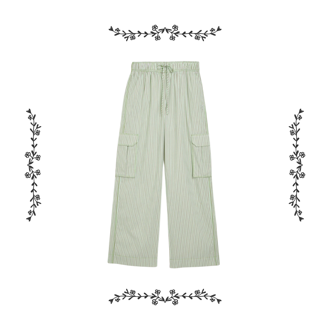 STINE GOYA Fatuna Green Stripes Trousers