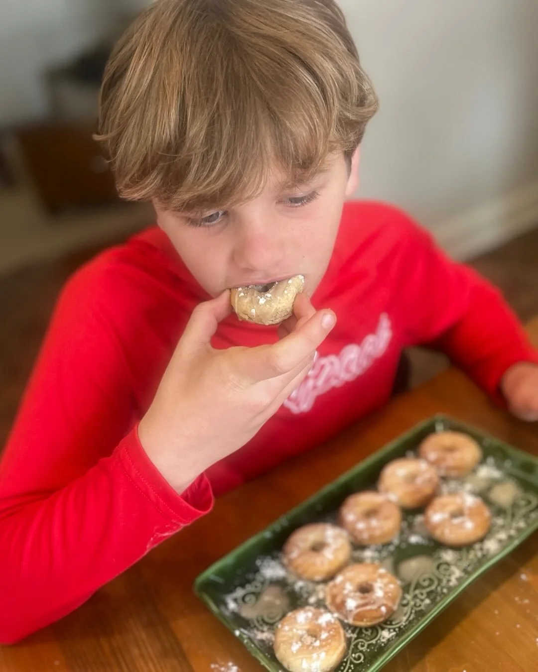 A little homemade vegan donut on a lucky day off from school!