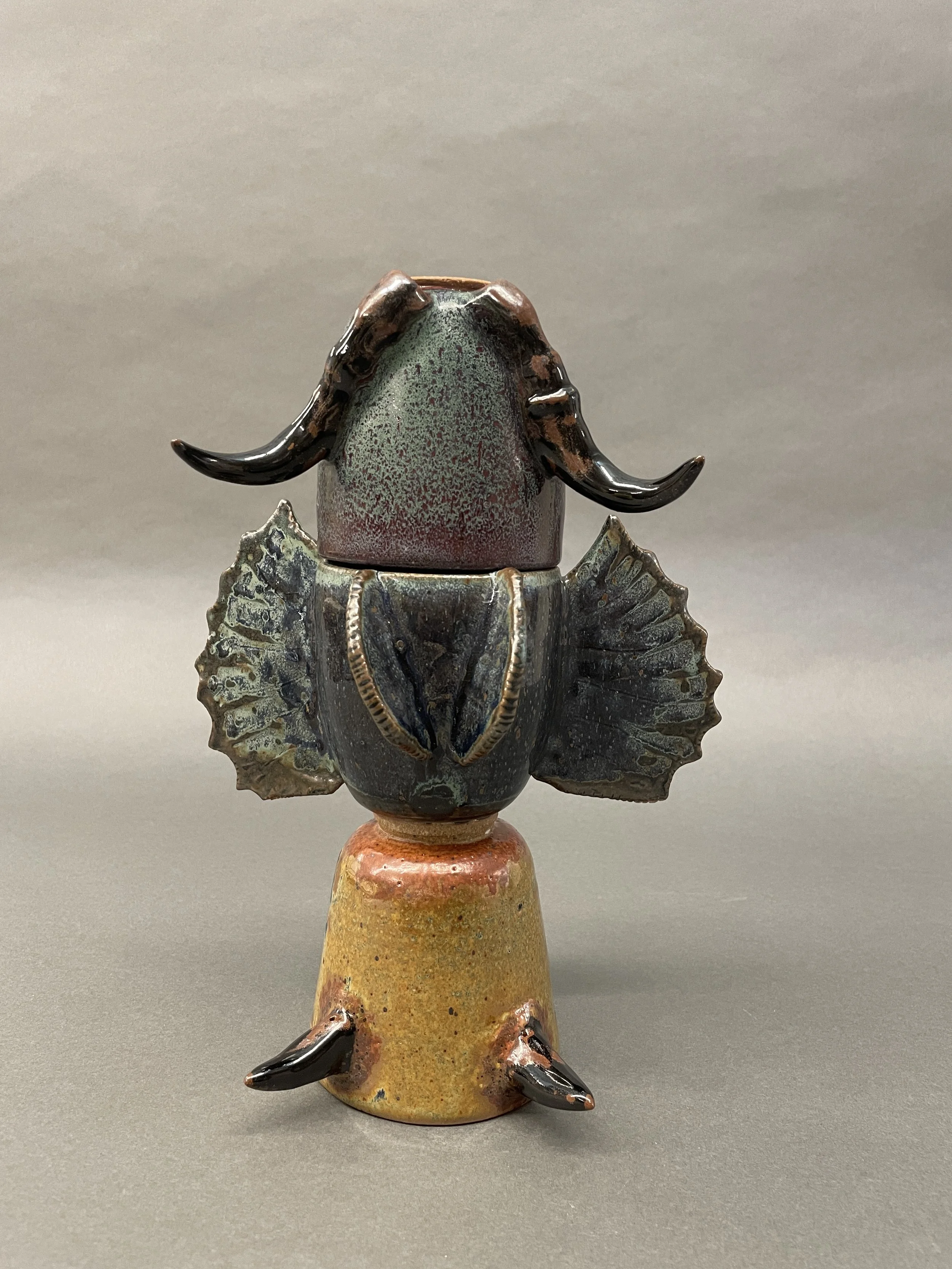 Stacked Dinosaur 2, 2025, Stoneware and glaze