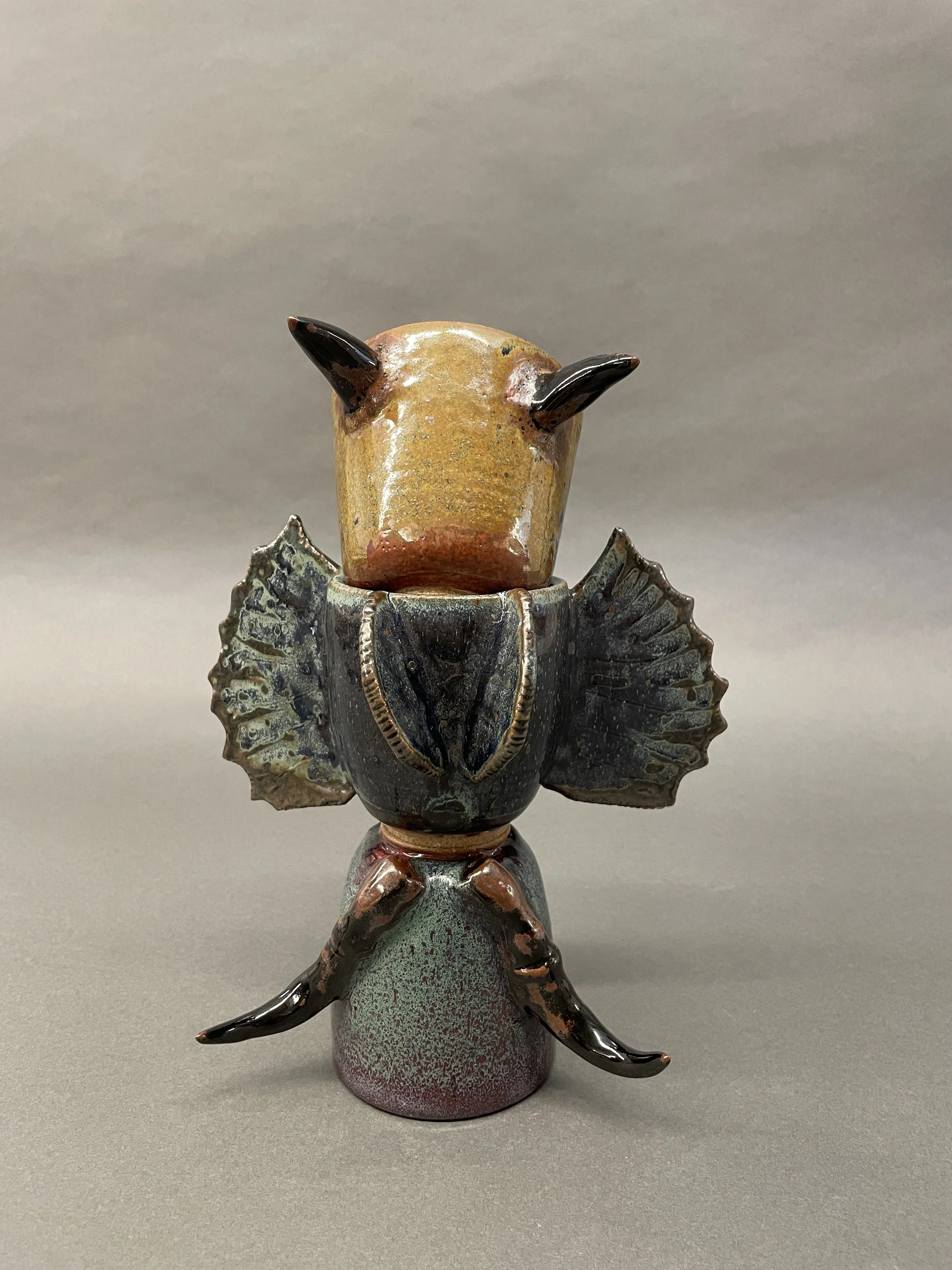 Stacked Dinosaurs, 2025, Stoneware and glaze