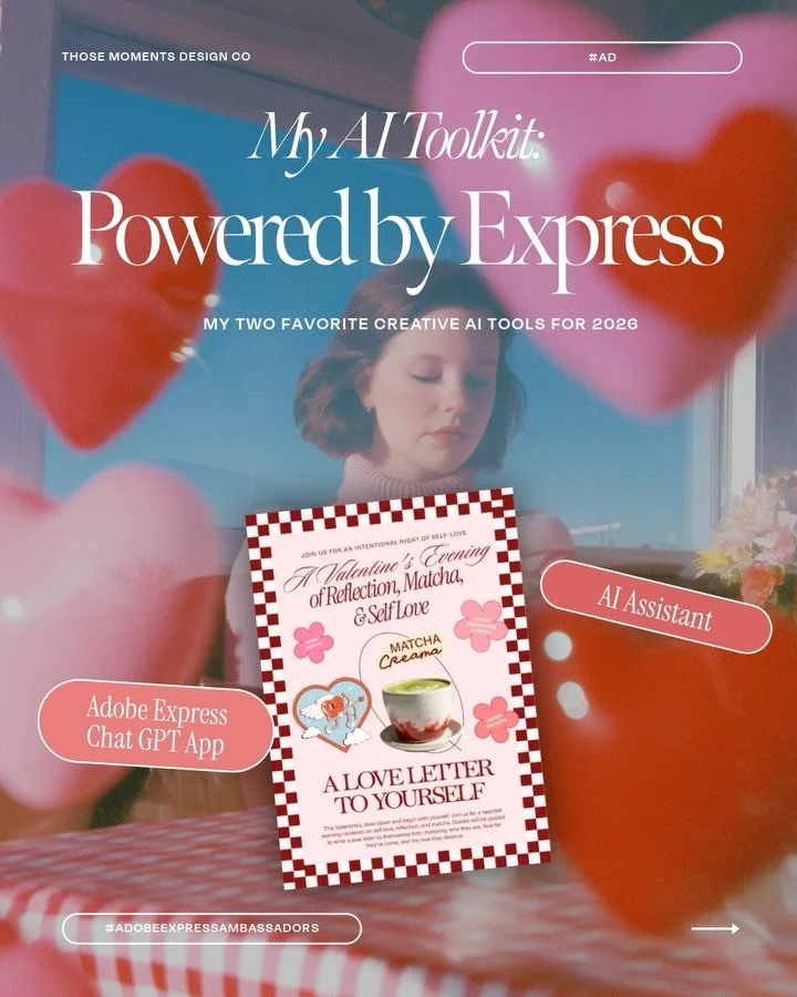 My creative workflow this year = ChatGPT + Adobe Express 💖

From idea generation to refined, animated designs, I love how easy it is to move between the two without breaking my creative flow. The AI helps speed things up, but still leaves room for i