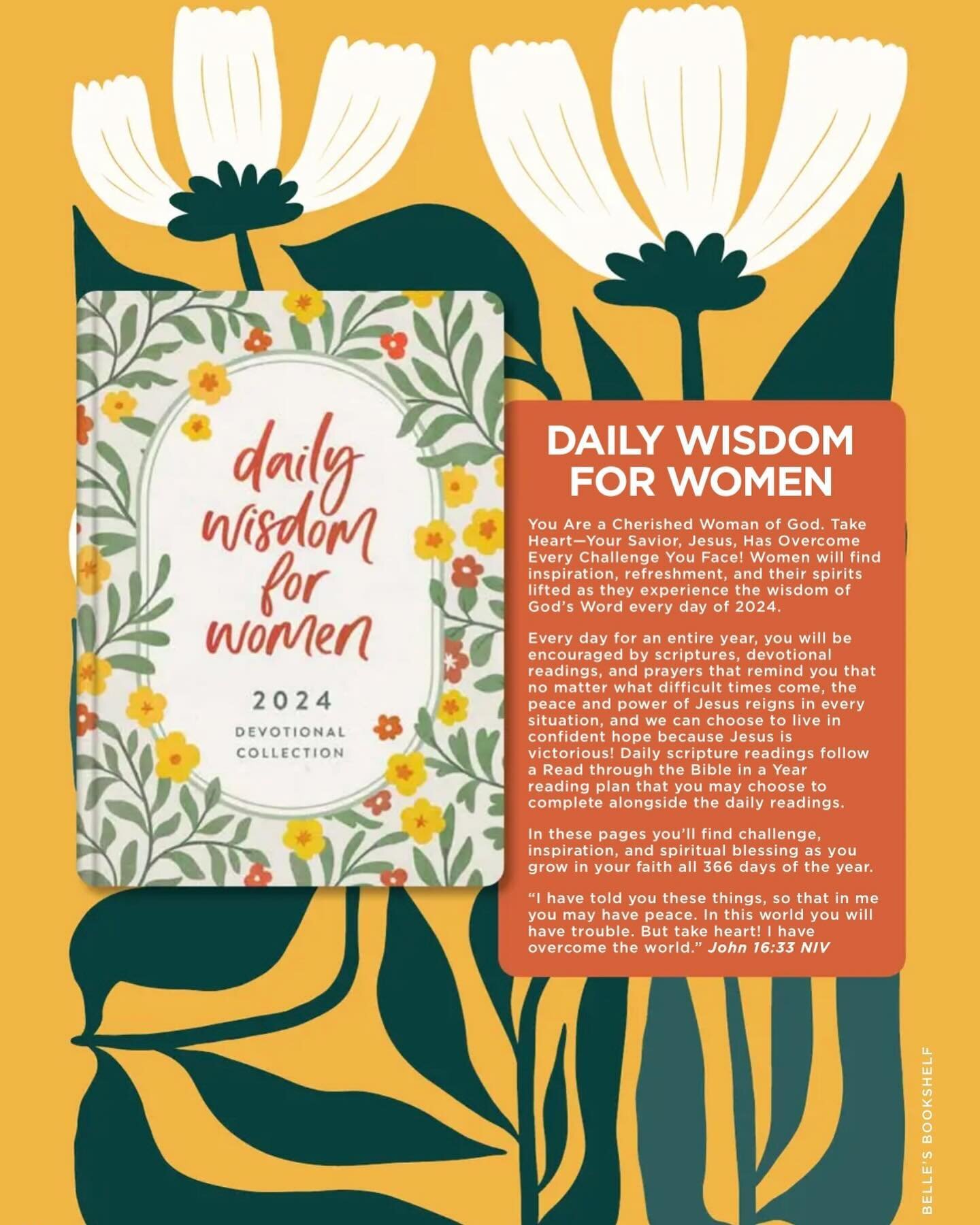 📚✨ This month&rsquo;s &lsquo;Belle&rsquo;s Bookshelf&rsquo; is here, and we&rsquo;re featuring &ldquo;Daily Wisdom for Women&rdquo;, a 2024 devotional collection. Get ready to be inspired and uplifted every day with this amazing read. 
🌼🌿🤍 Click 