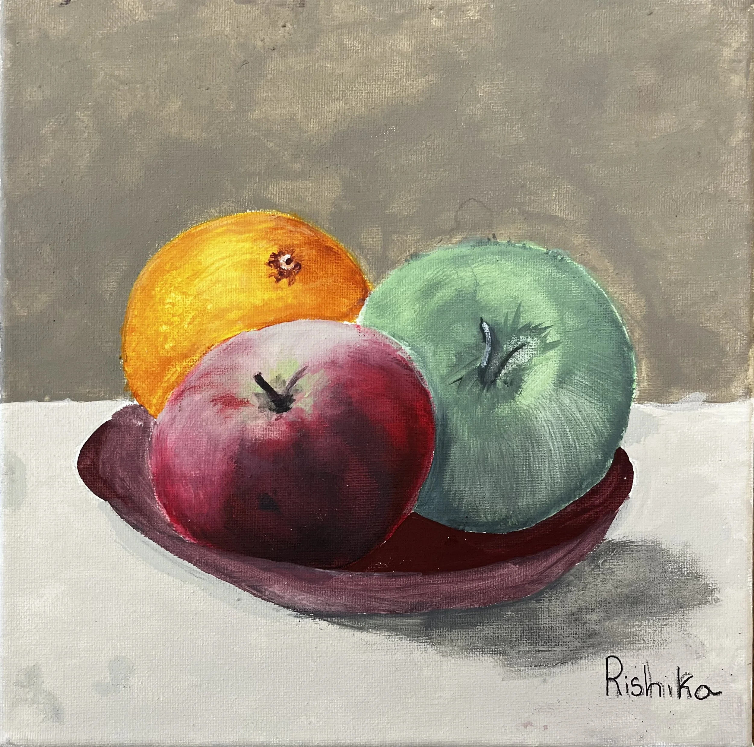 Artist: Rishika
Title: "Fruitful Symphony"
Medium: Acrylic Paint
Grade 5