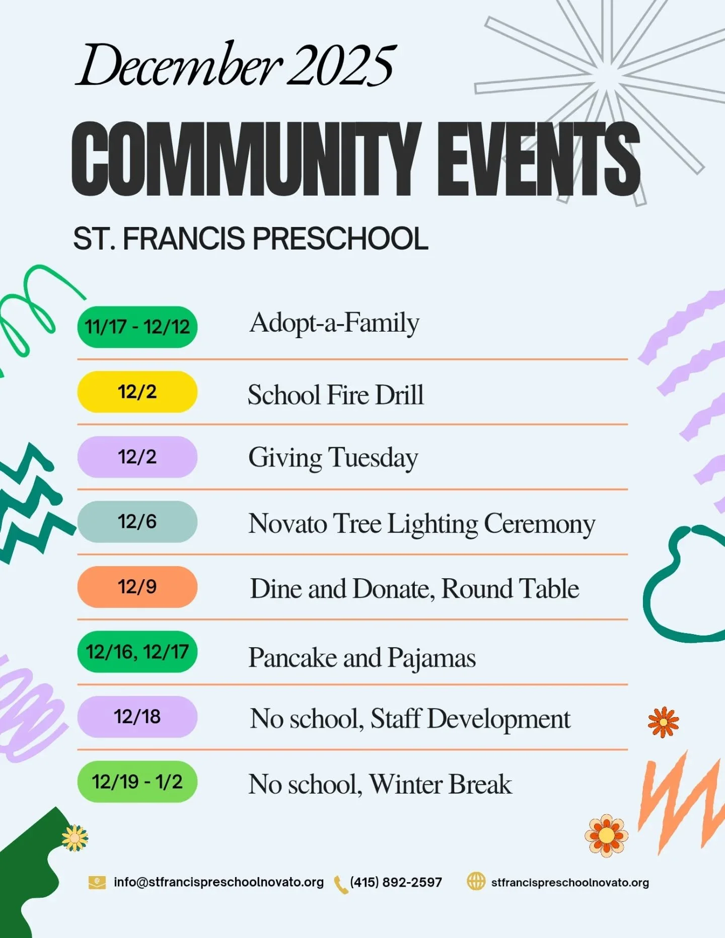 It's already December! Check out what's happening in our community this month!

@aafmarin 
@downtownnovato 
@roundtablepizza