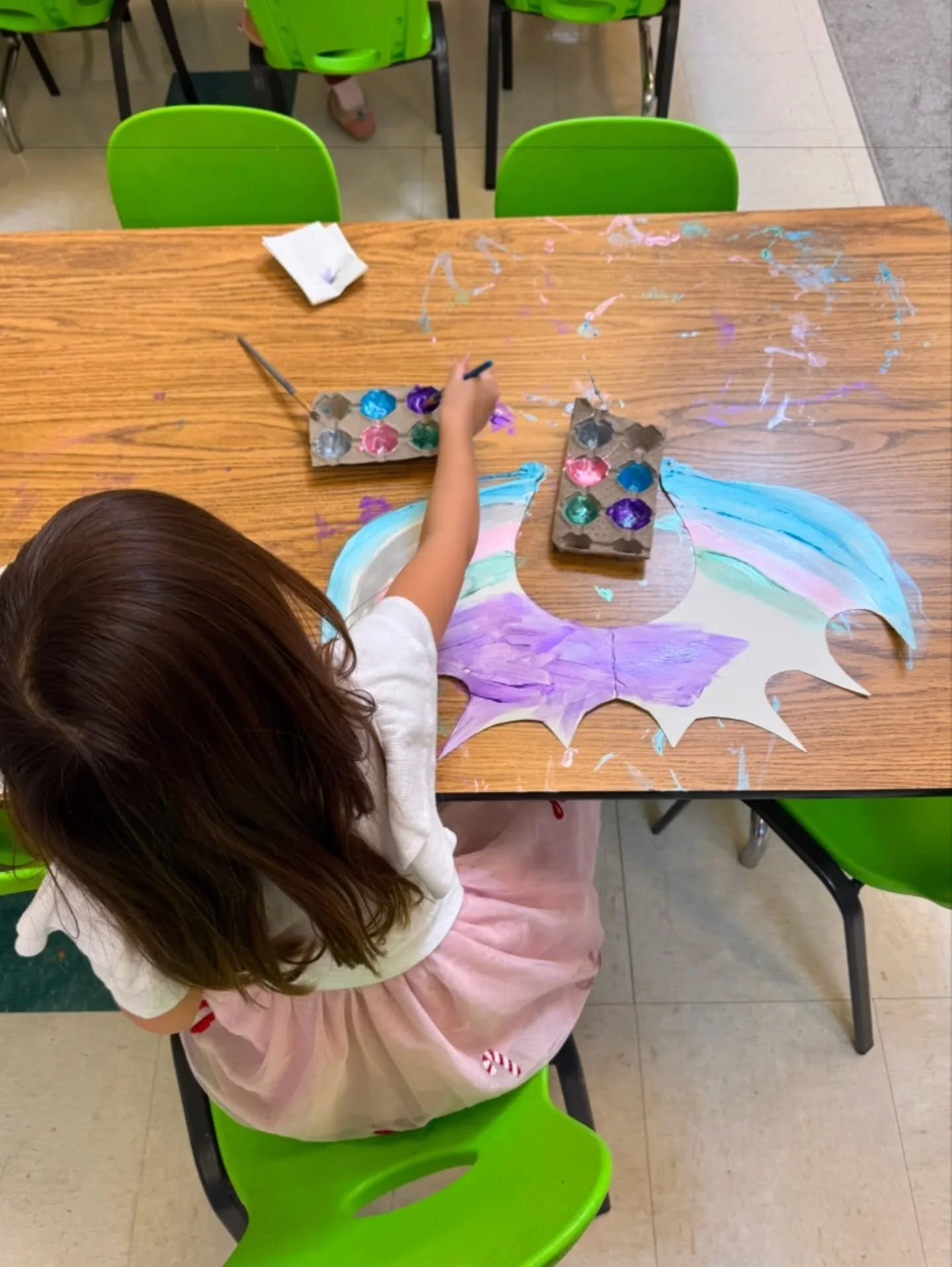 Dragons, fairies, and unicorns oh my! Our TK class in Room E was all a flutter this January with their kid's choice theme where they focused on all things imaginary. They made an "Imagination Land" mural, had a fairy market, made fairy door