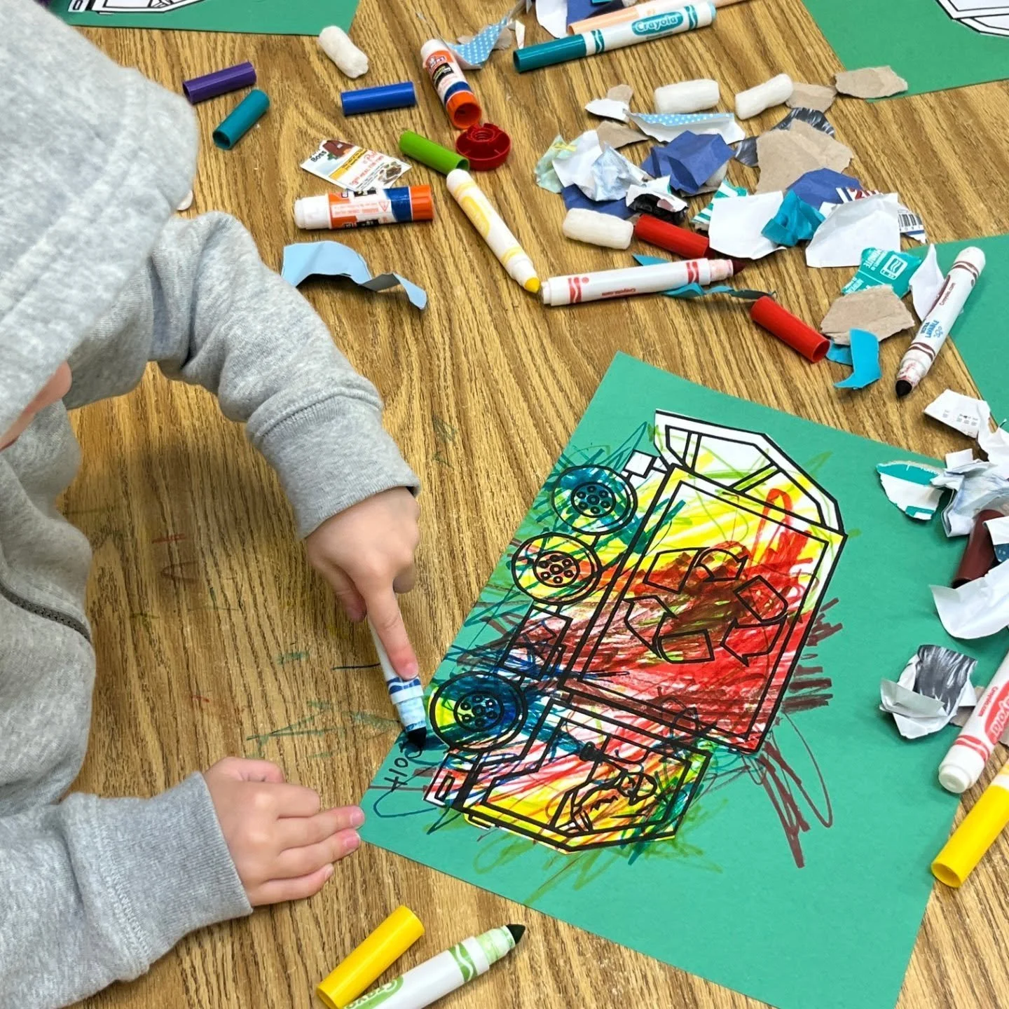 Community Helpers were all around us this month!  We talked a lot about different jobs, with an emphasis on the vehicles that are used in those jobs.  One of our favorites was the recycling/garbage truck&hellip; perfect for Earth Day!
