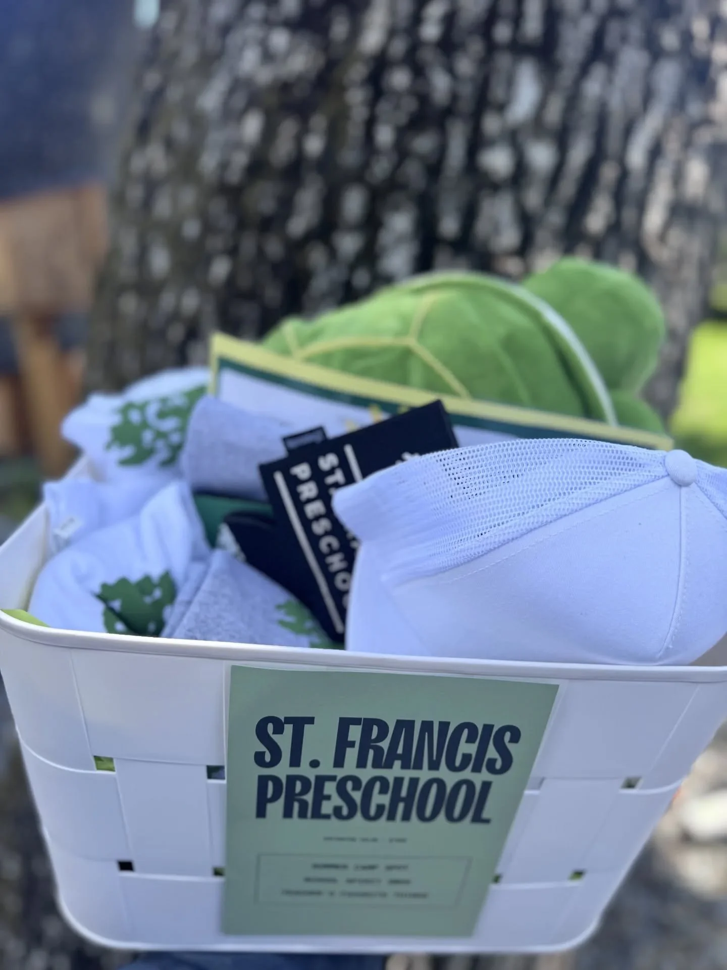 This basket may look small, but it's mighty! This basket was full of St. Francis Preschool magic and was PERFECT for one lucky preschool family! 

Our &ldquo;St. Francis Preschool&rdquo; basket included:
☀️ A summer camp spot (FOR THE ENTIRETY OF CAM