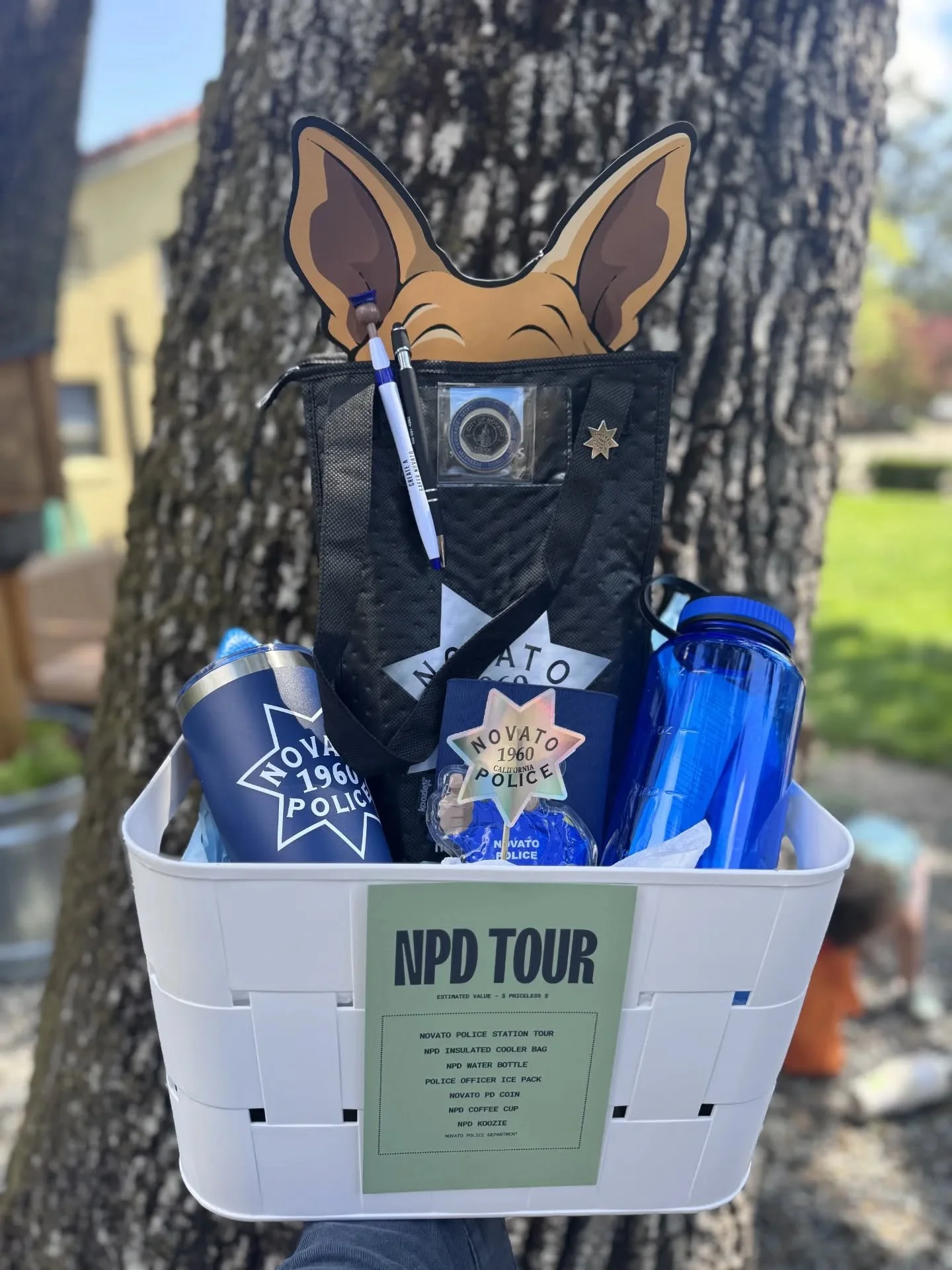 Raffle basket spotlight! This one was for all the future officers, first responder fans, and curious kiddos 💙

Our &ldquo;NPD Tour&rdquo; basket included:
👮 A special Novato Police Station Tour
🧊 NPD insulated cooler bag
💧 NPD water bottle
❄️ Pol