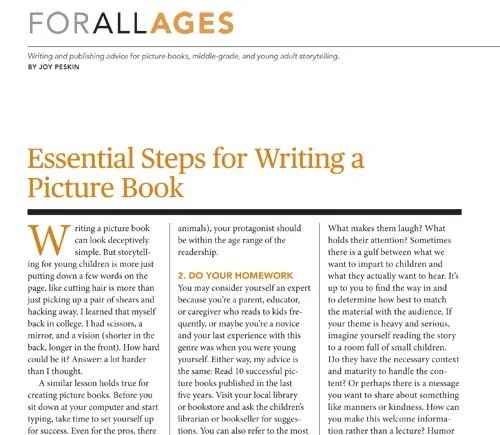 Writer's Digest: Essential Steps for Writing a Picture Book