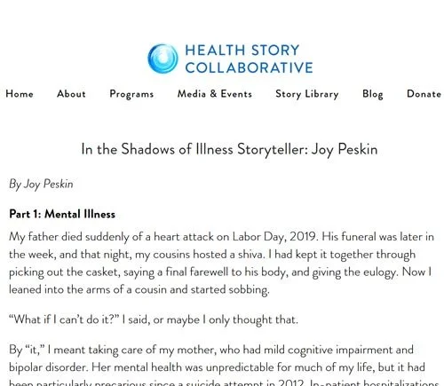 Health Story Collaborative: In the Shadows of Illness