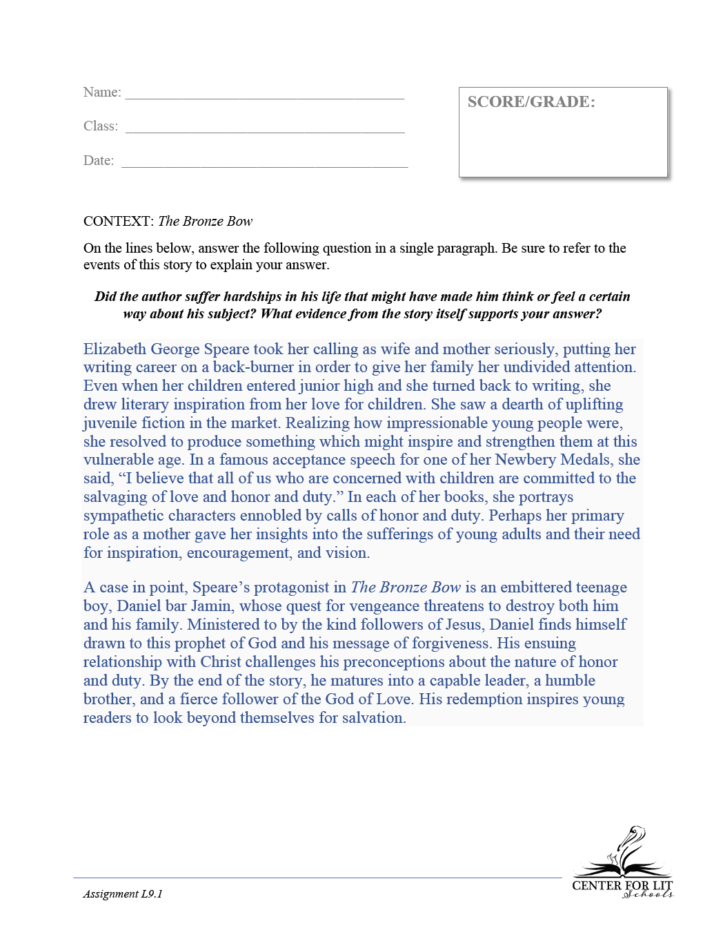 L9.1: The Bronze Bow