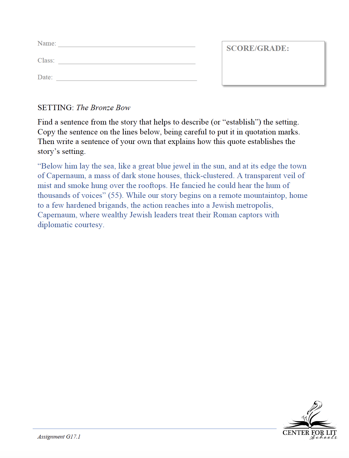 G17.1: The Bronze Bow