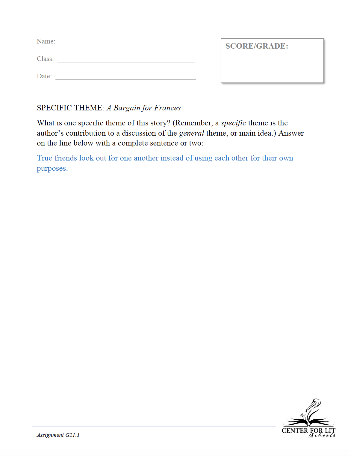 G21.1: A Bargain for Frances