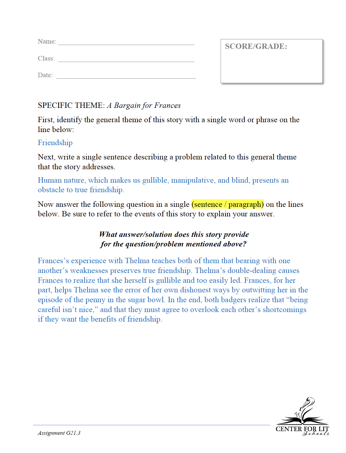 G21.3: A Bargain for Frances