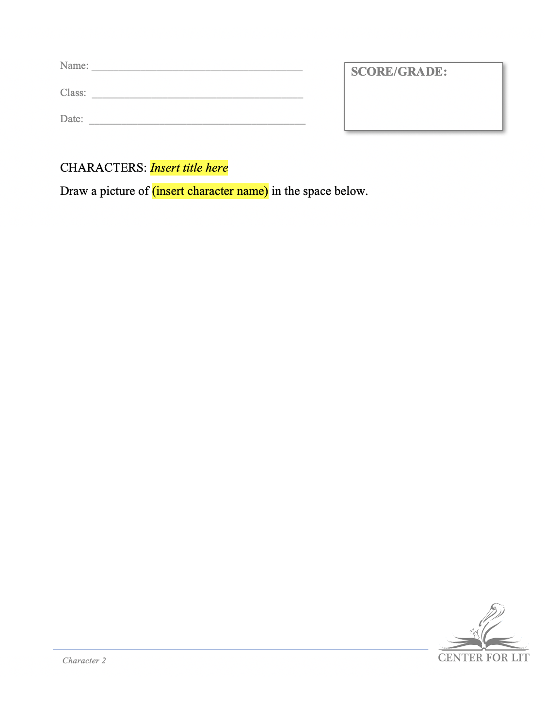 Character 2 - Drawing Exercise: Character