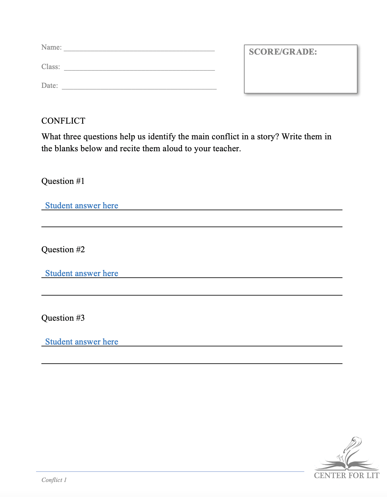 Conflict 1 - Recitation Exercise: Conflict Questions