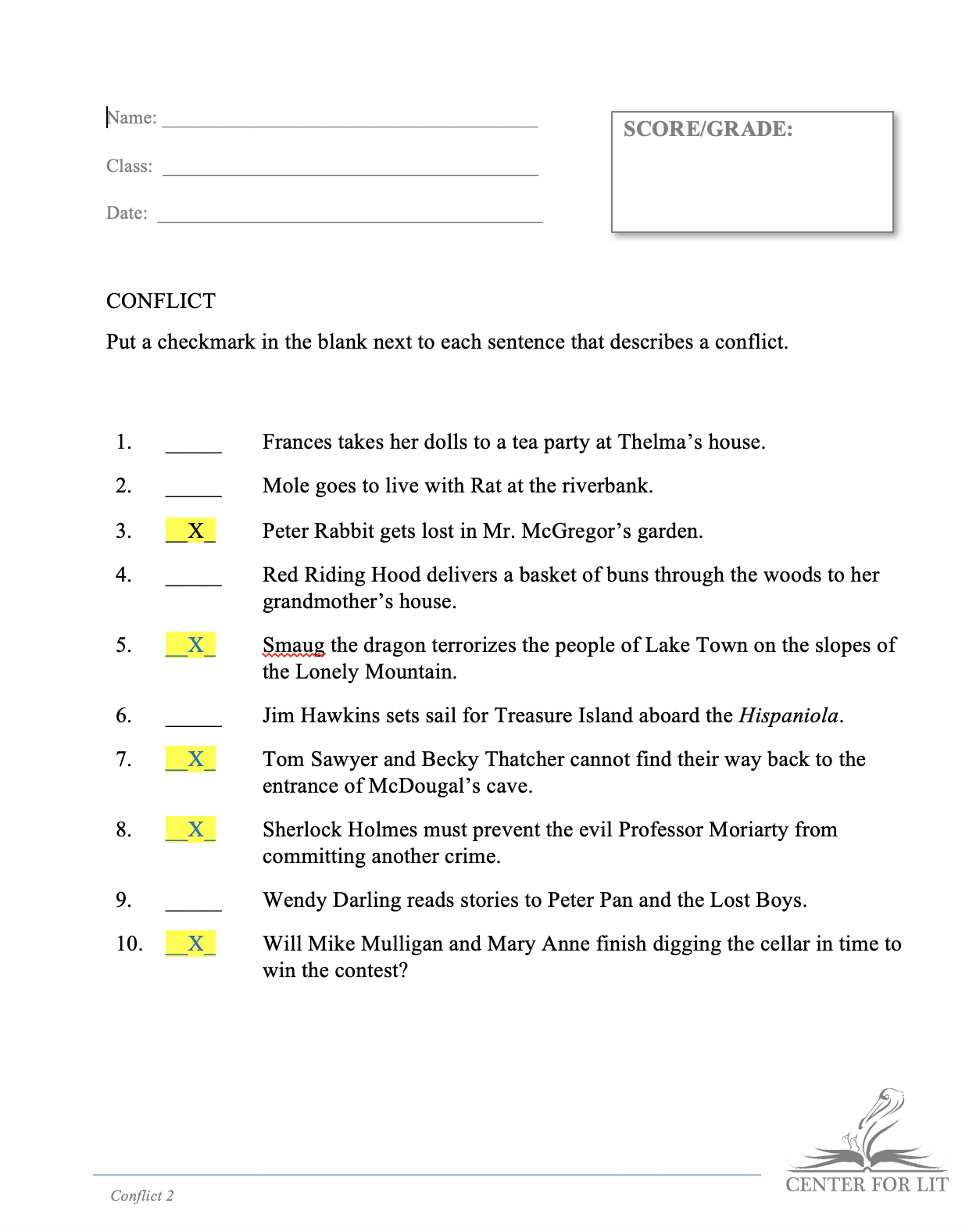 Conflict 2 - ID/Selection Exercise: Examples of Conflict