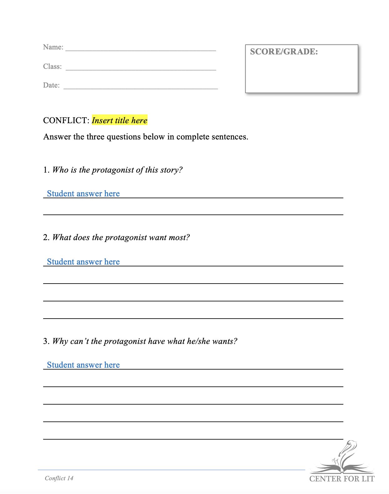 Conflict 14 - ID/Explanation Exercise: Conflict