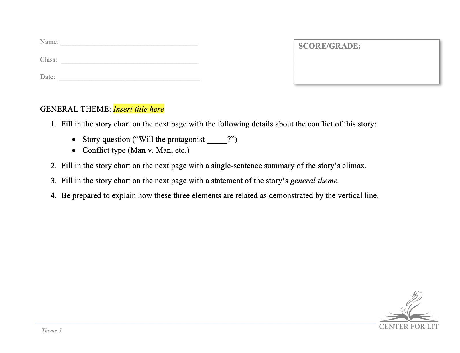 Theme 5 - Story Chart Exercise: General Theme
