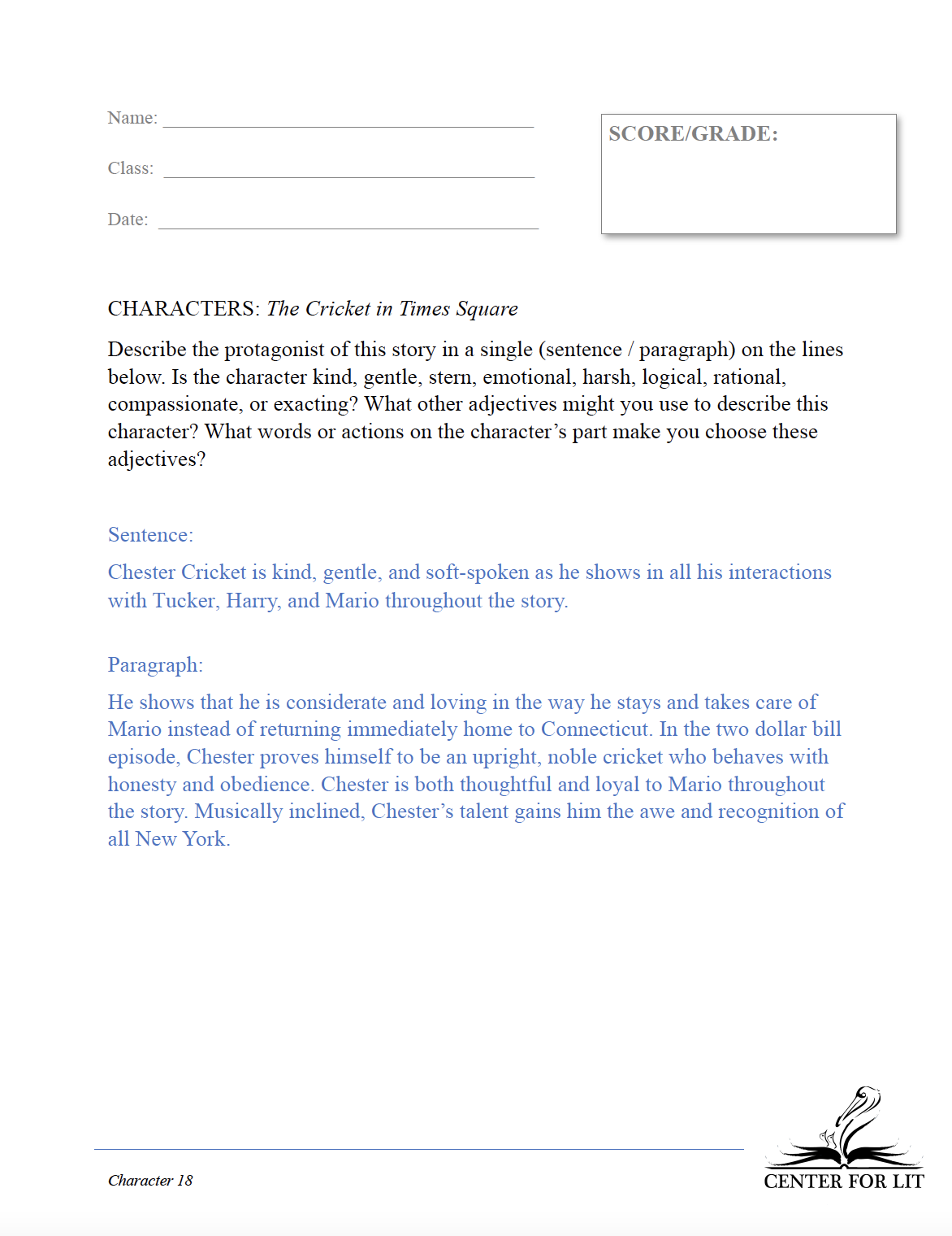 Character 18: The Cricket in Times Square