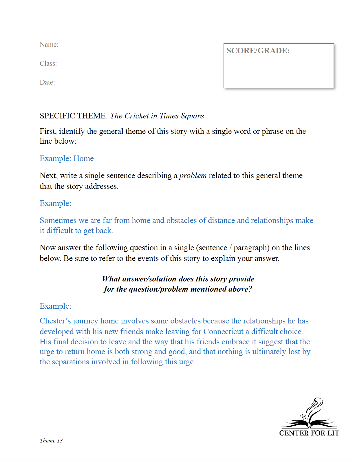 Theme 13: The Cricket in Times Square
