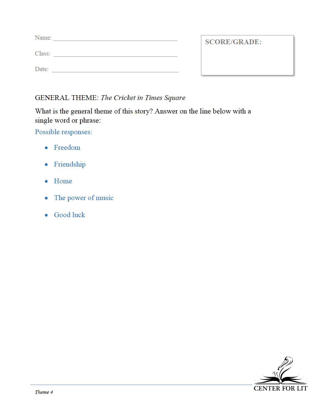 Theme 4: The Cricket in Times Square