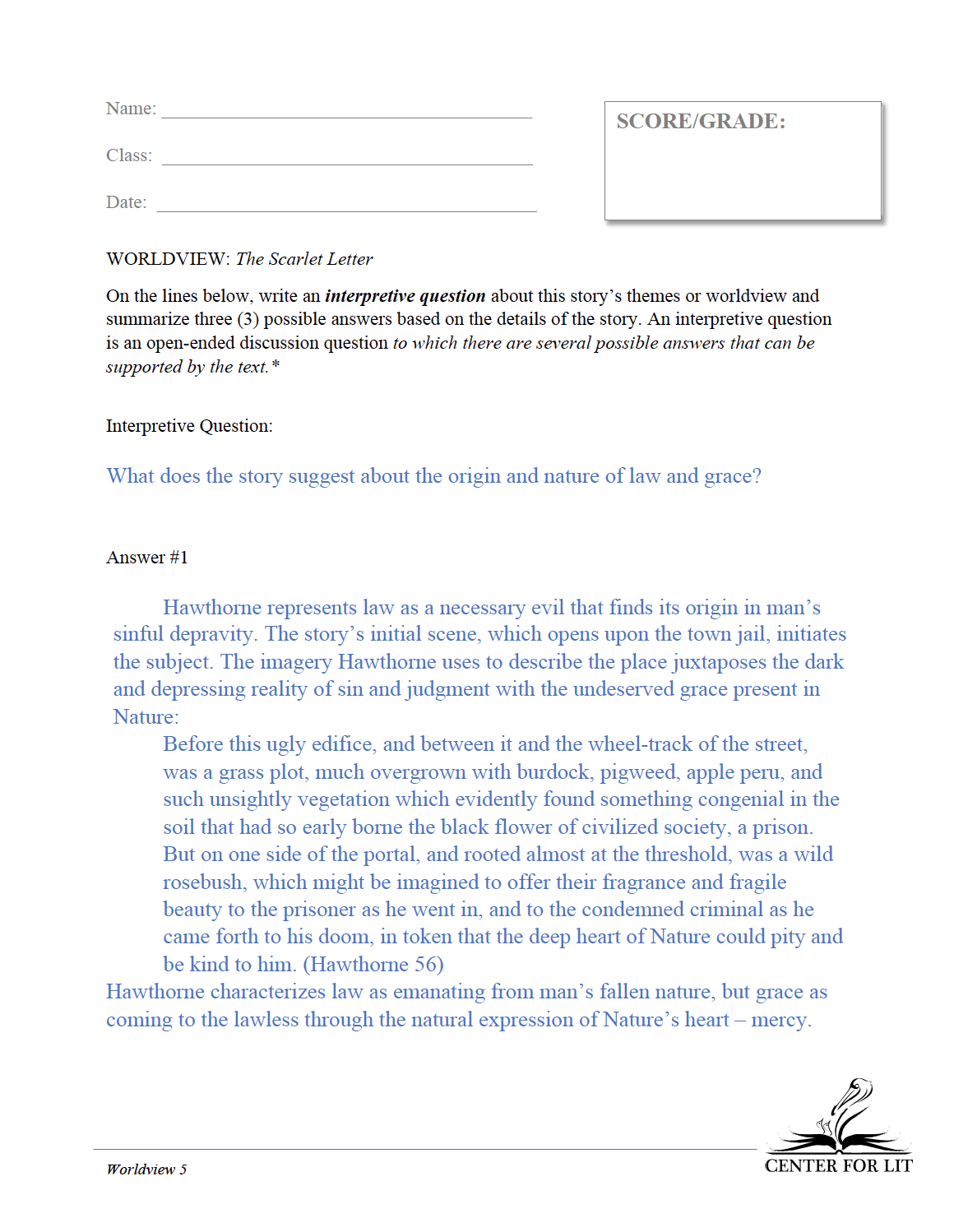 Worldview 5: The Scarlet Letter