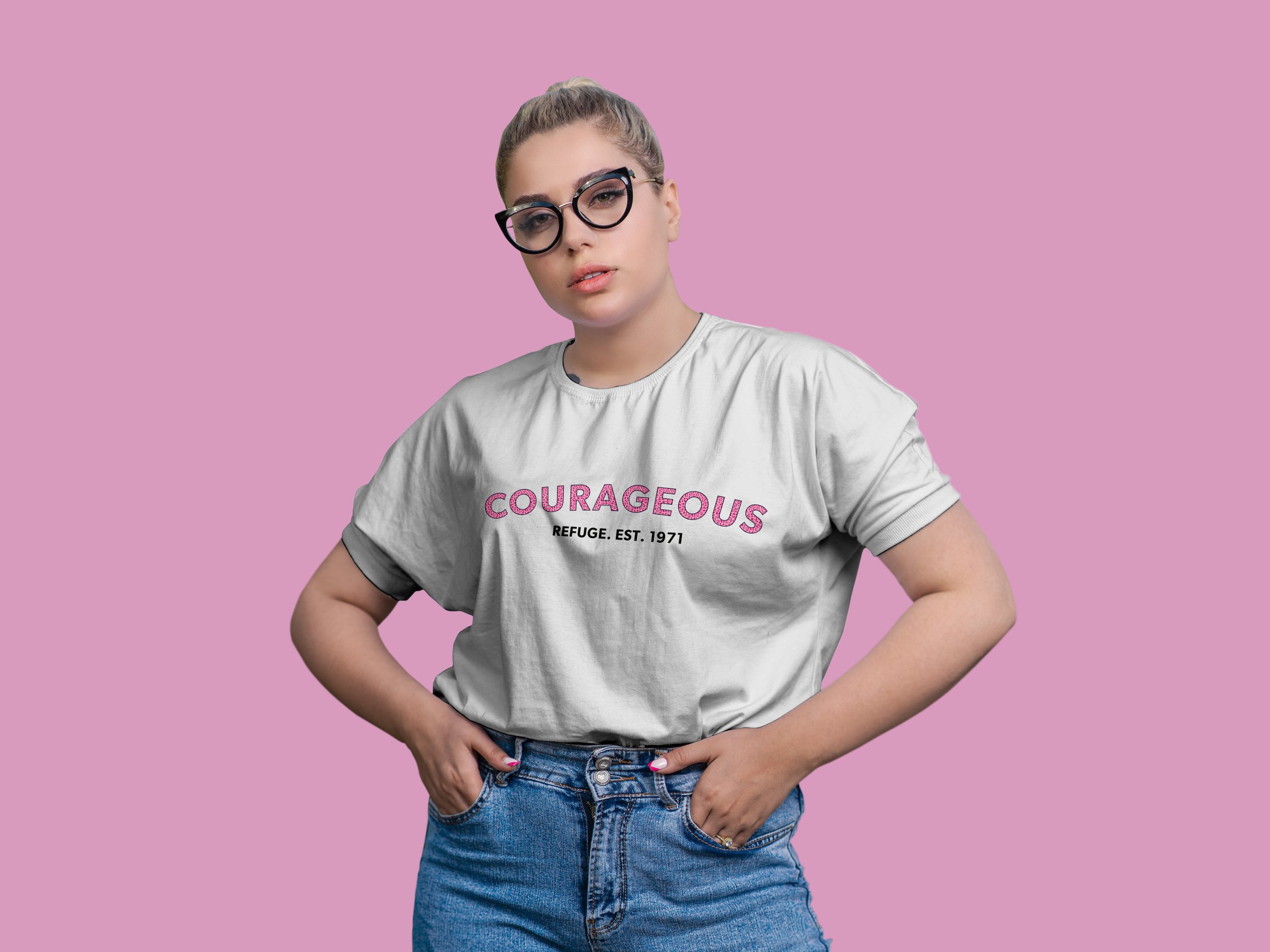 Refuge Tshirt Courageous Pink - Studio Nowhere.jpg