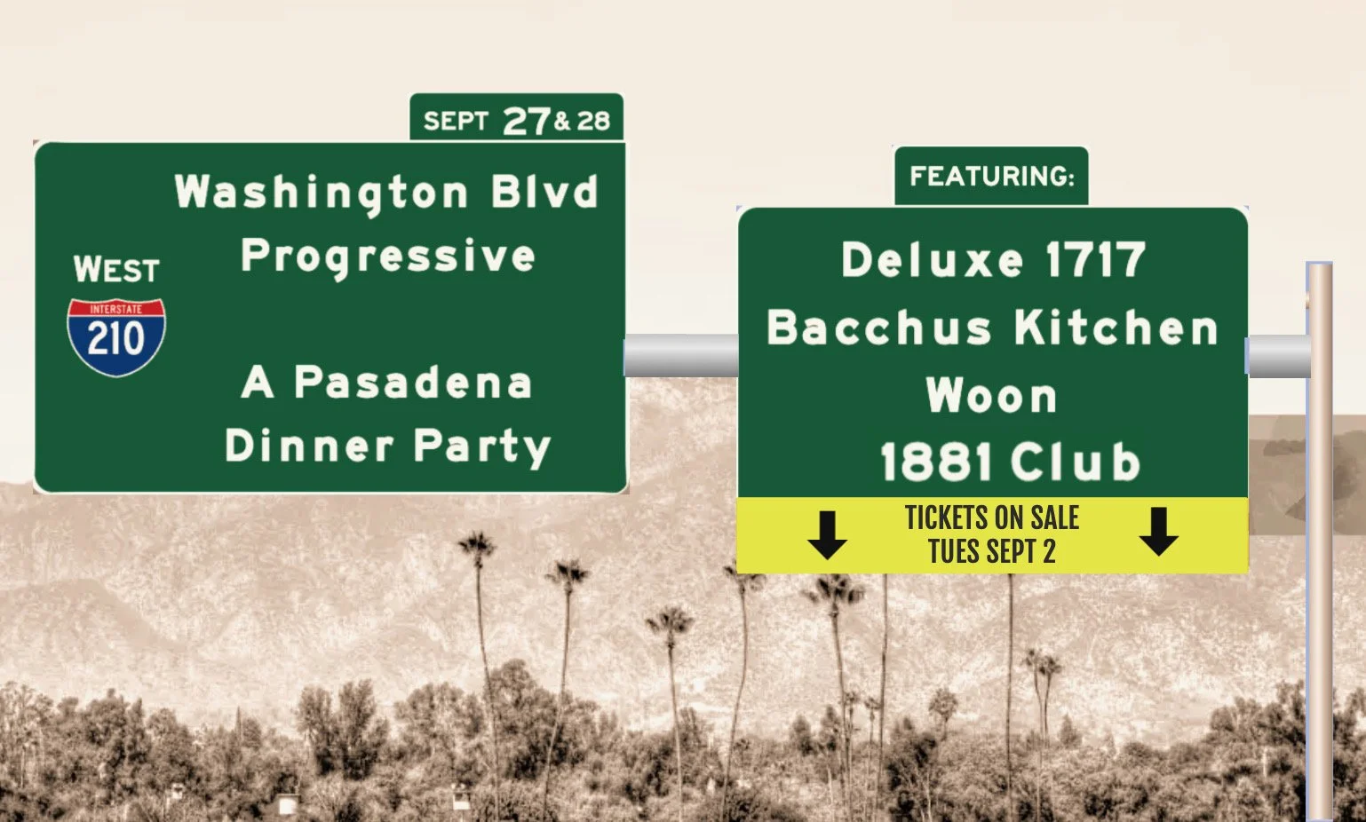 WASHINGTON BLVD PROGRESSIVE ~ A Pasadena Dinner Party!