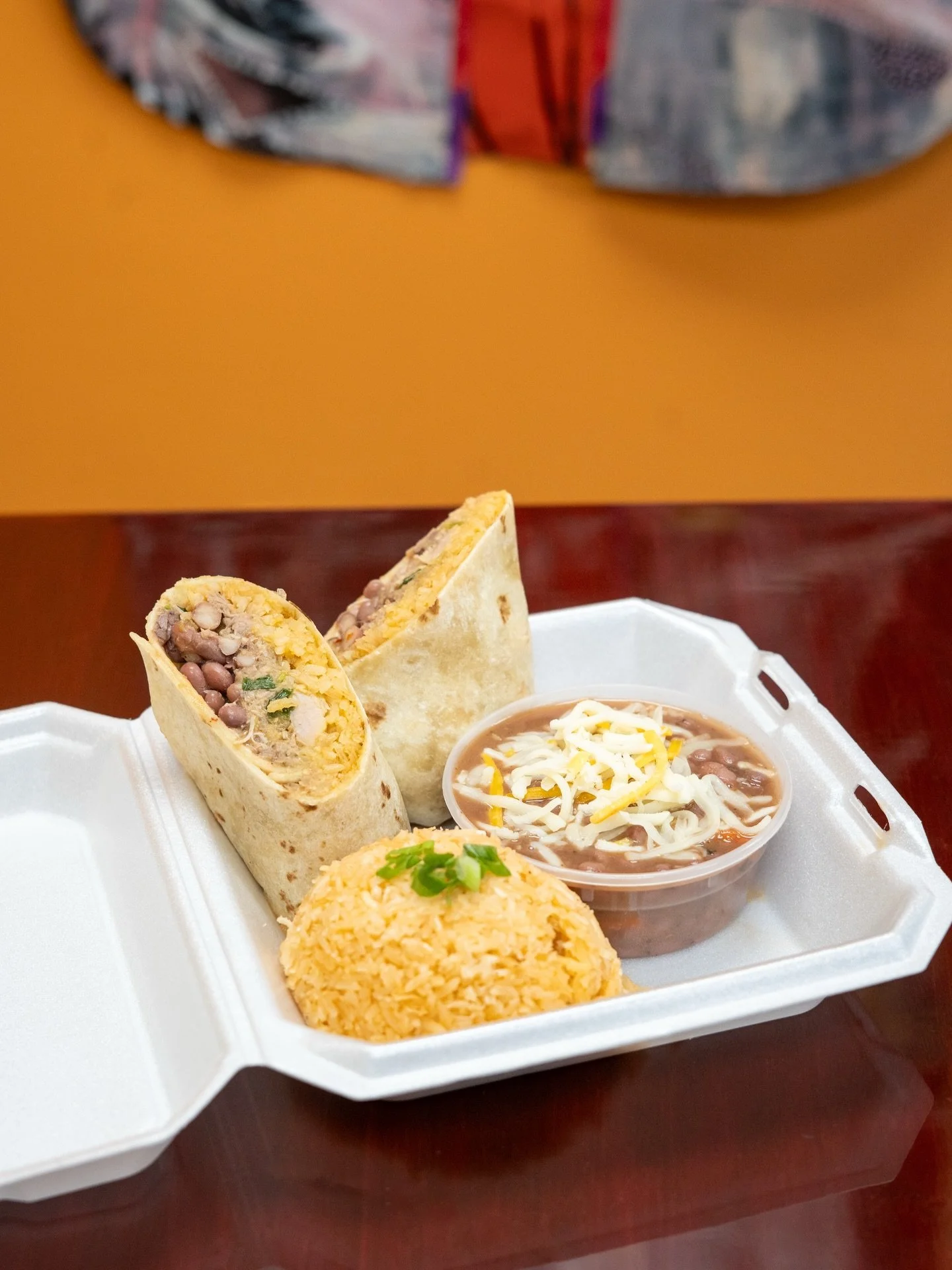Order online our Burrito Dinner!

A warm flour tortilla burrito stuffed with your choice of filling and melted cheese inside, wrapped and grilled to perfection. Served with a side of rice and beans for a complete, flavorful meal. #Burrito #gumbohouse