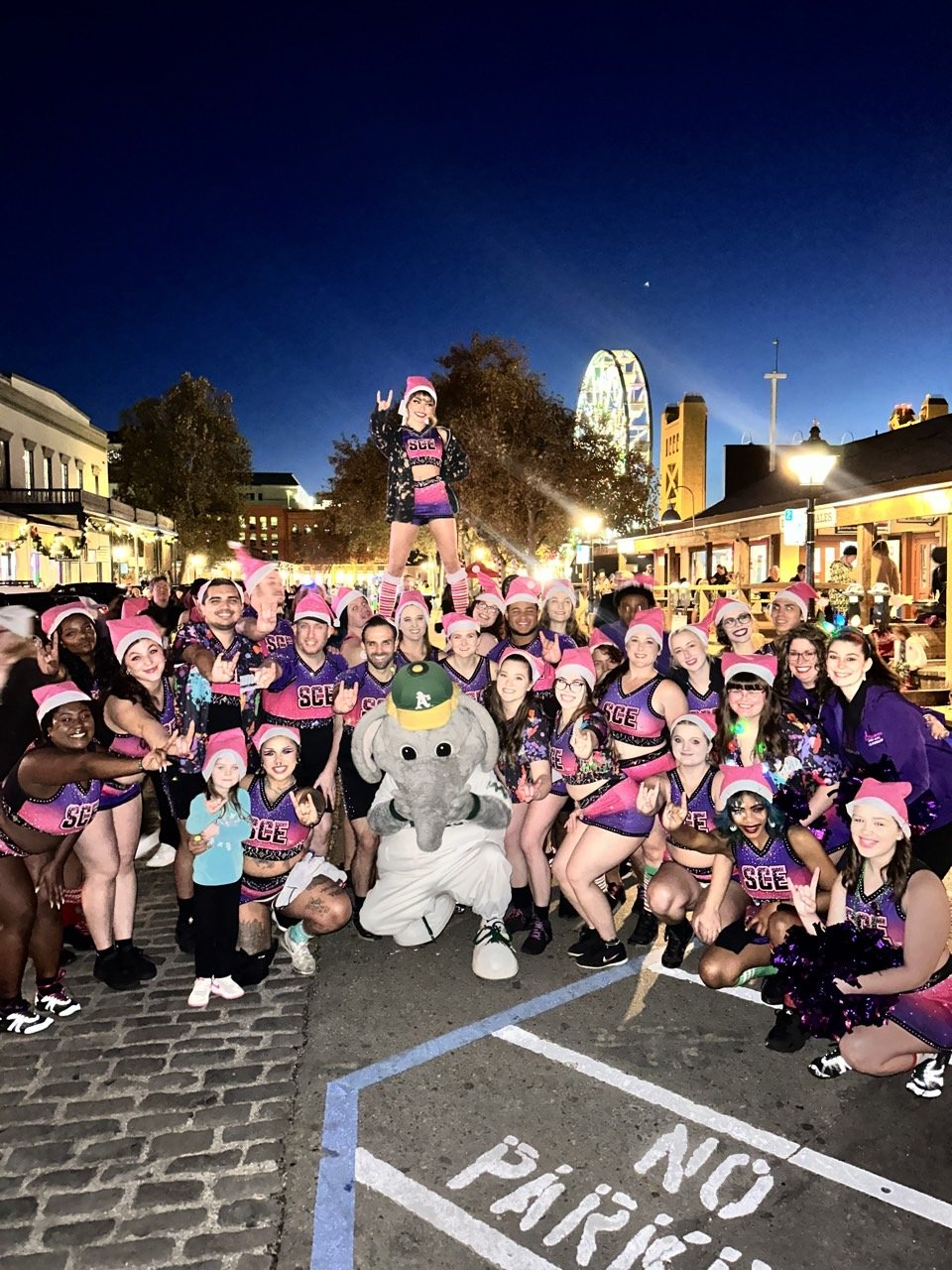 Cheerleaders at Christmas Event in Sacramento