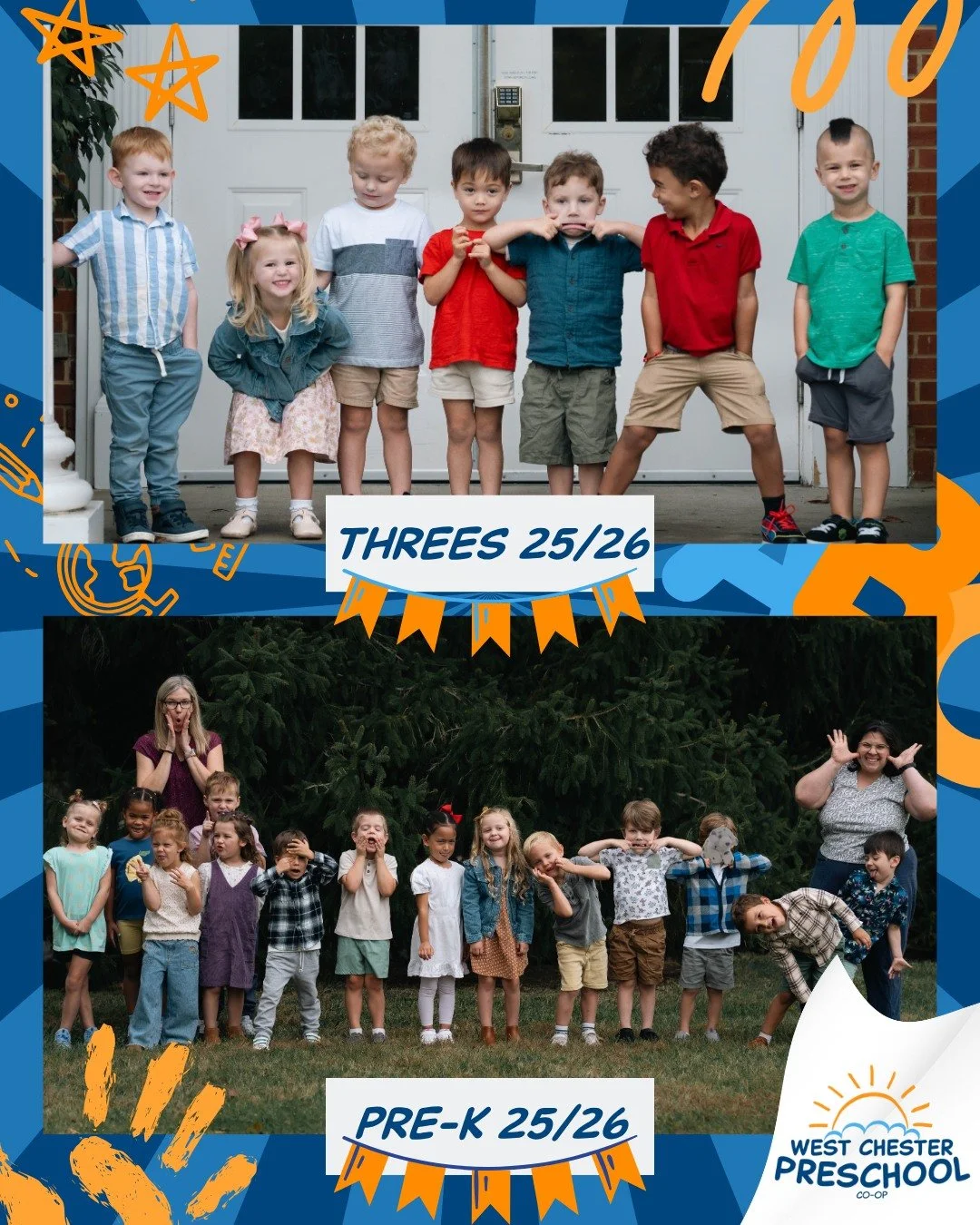 Say cheese, WCP!

Our Threes and Pre-K classes did their class photos this past week and didn't let a bit of rain stop them! Huge thanks to Erin Schmerr for the beautiful photos.
