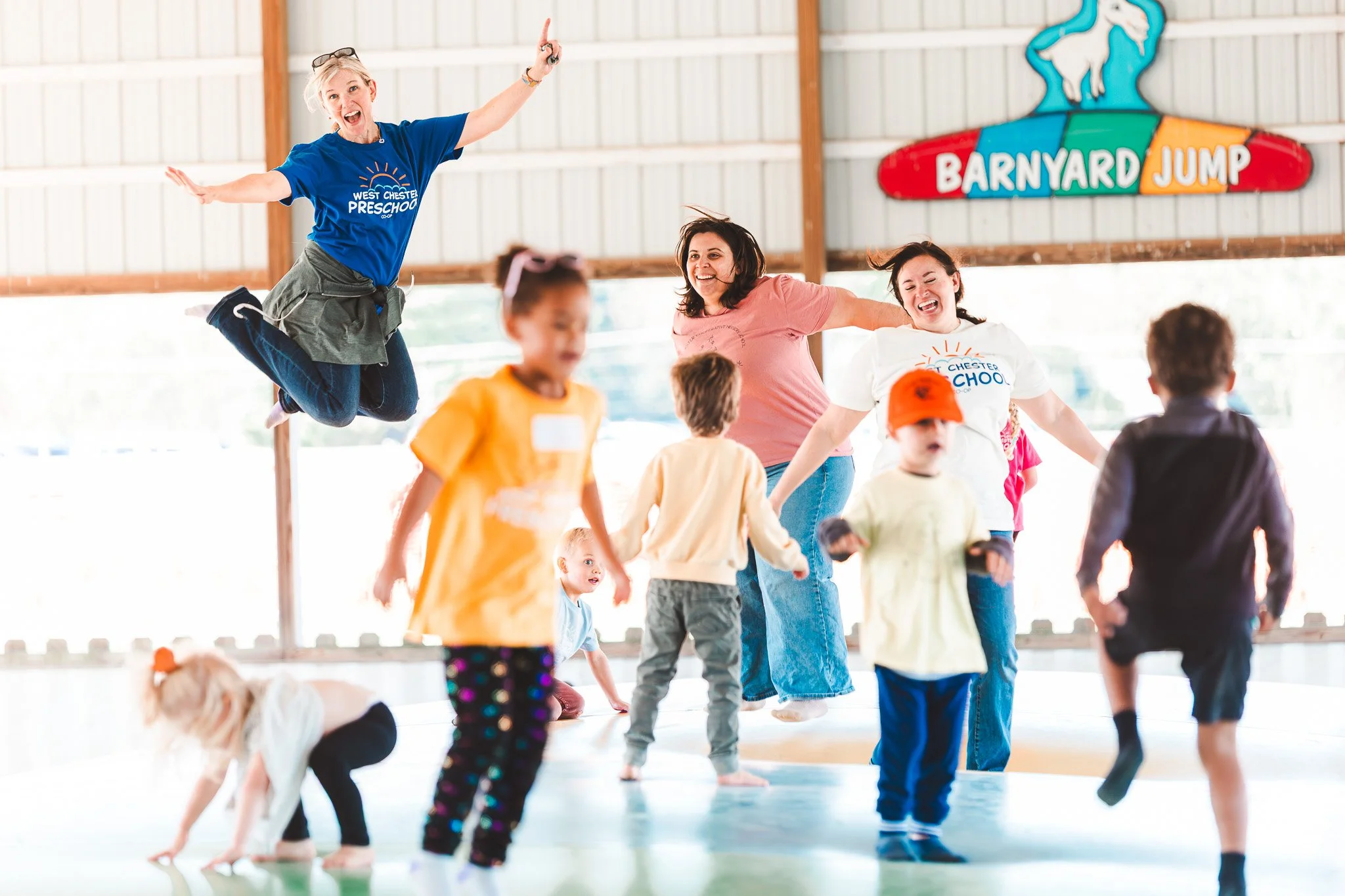 At West Chester Preschool, our teachers don&rsquo;t just supervise the fun, they jump right in!