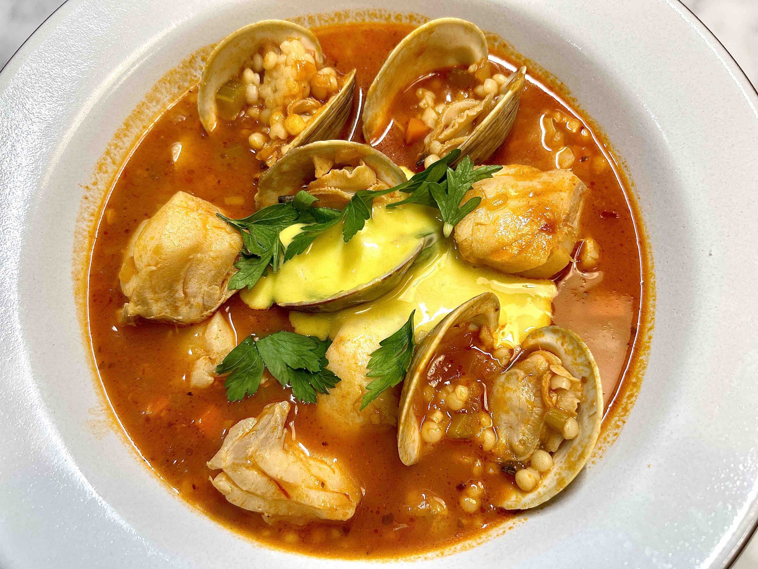 Sicilian Fish Stew with Garlic Aioli