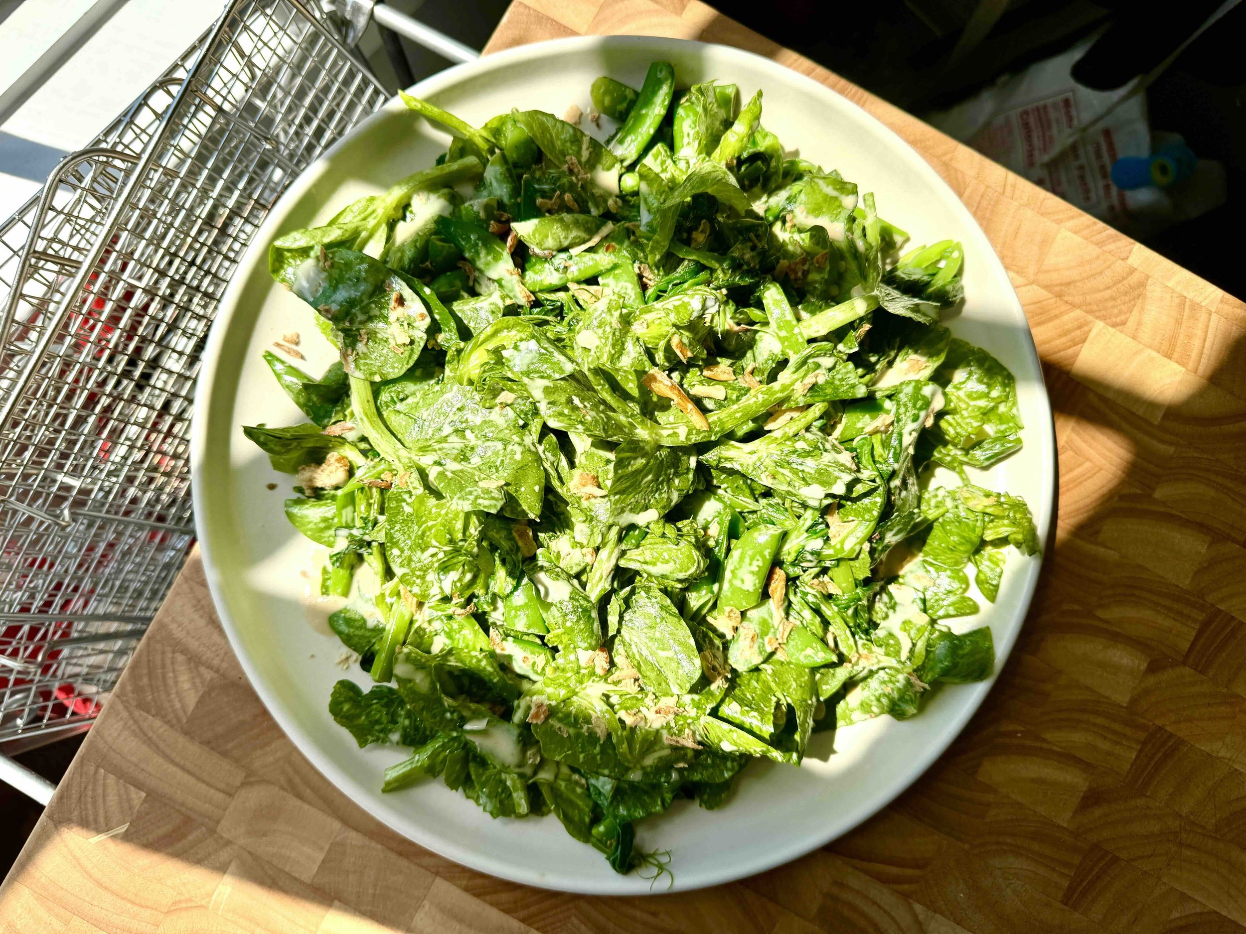 Pea Shoot Salad with Fish Sauce Dressing