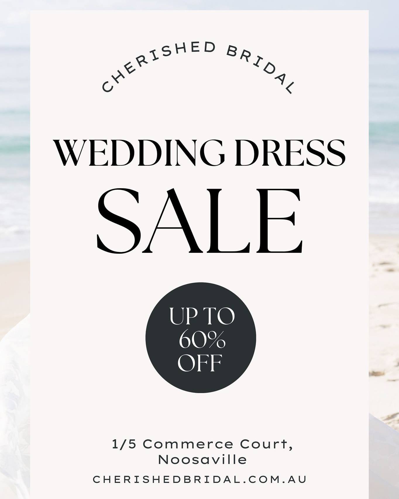 Are you ready to say YES to the dress? This is your opportunity to purchase your dream, Australian made gown for less! 
.
Up to 60% off. Gowns starting at $990.
.
9th May - 11th May. 9:30am to 4pm.
No appointment needed.
.
Erin Clare Bridal, Miss Chl