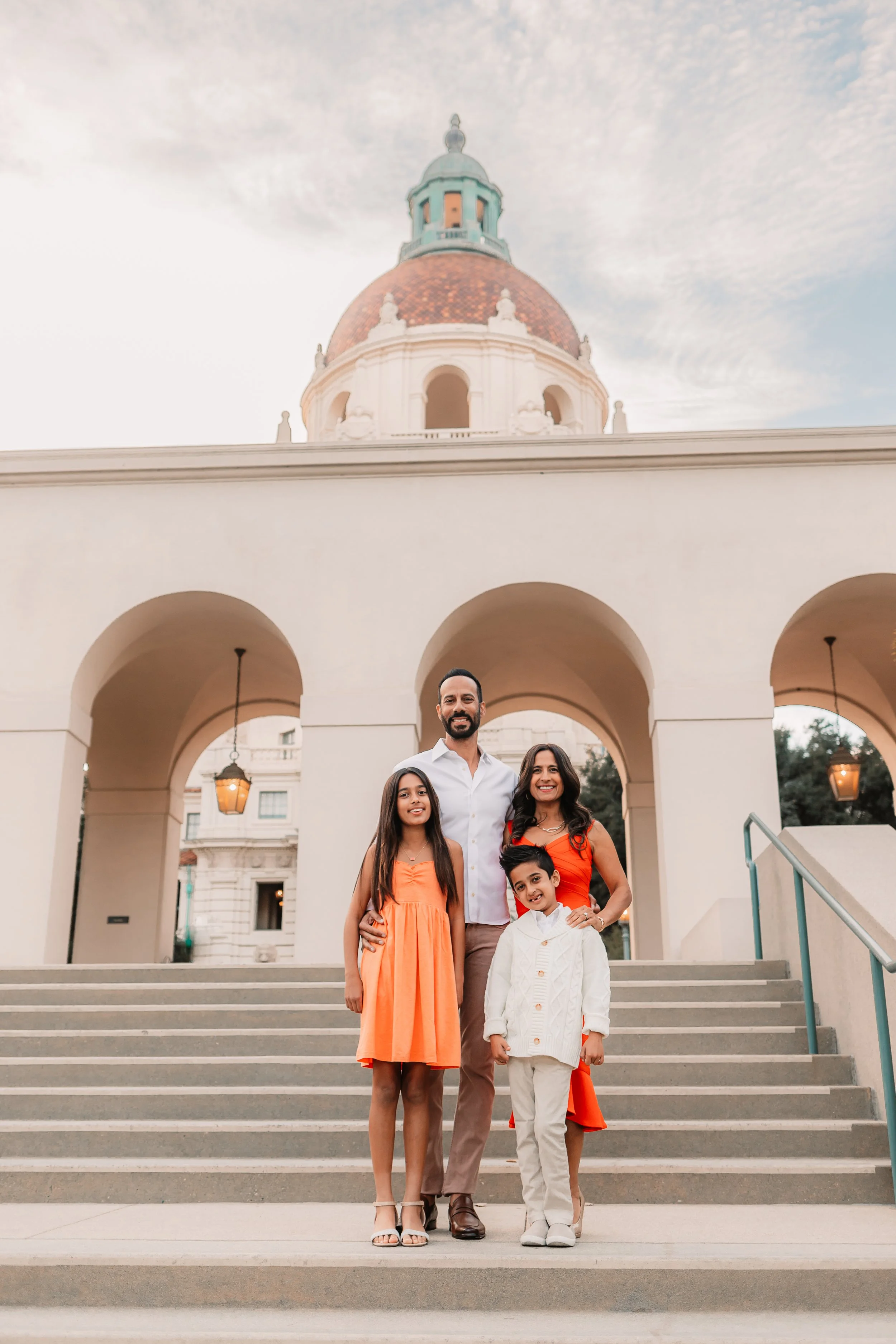 Santa Clarita Photographer - Santa Clarita Family Photographer - Santa Clarita Family Photos - this photo location is at pasadena city hall in pasadena california los angeles county - family of 4 photos