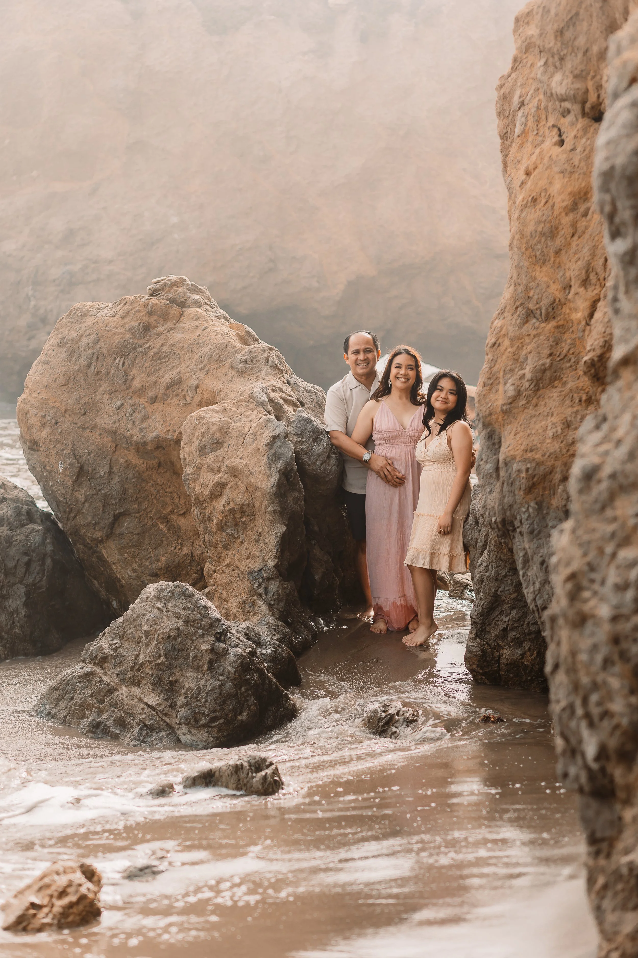 Santa Clarita Photographer - Santa Clarita Family Photographer - Santa Clarita Family Photos - this photo location is at el matador beach in Malibu california los angeles county - family of 3 photos