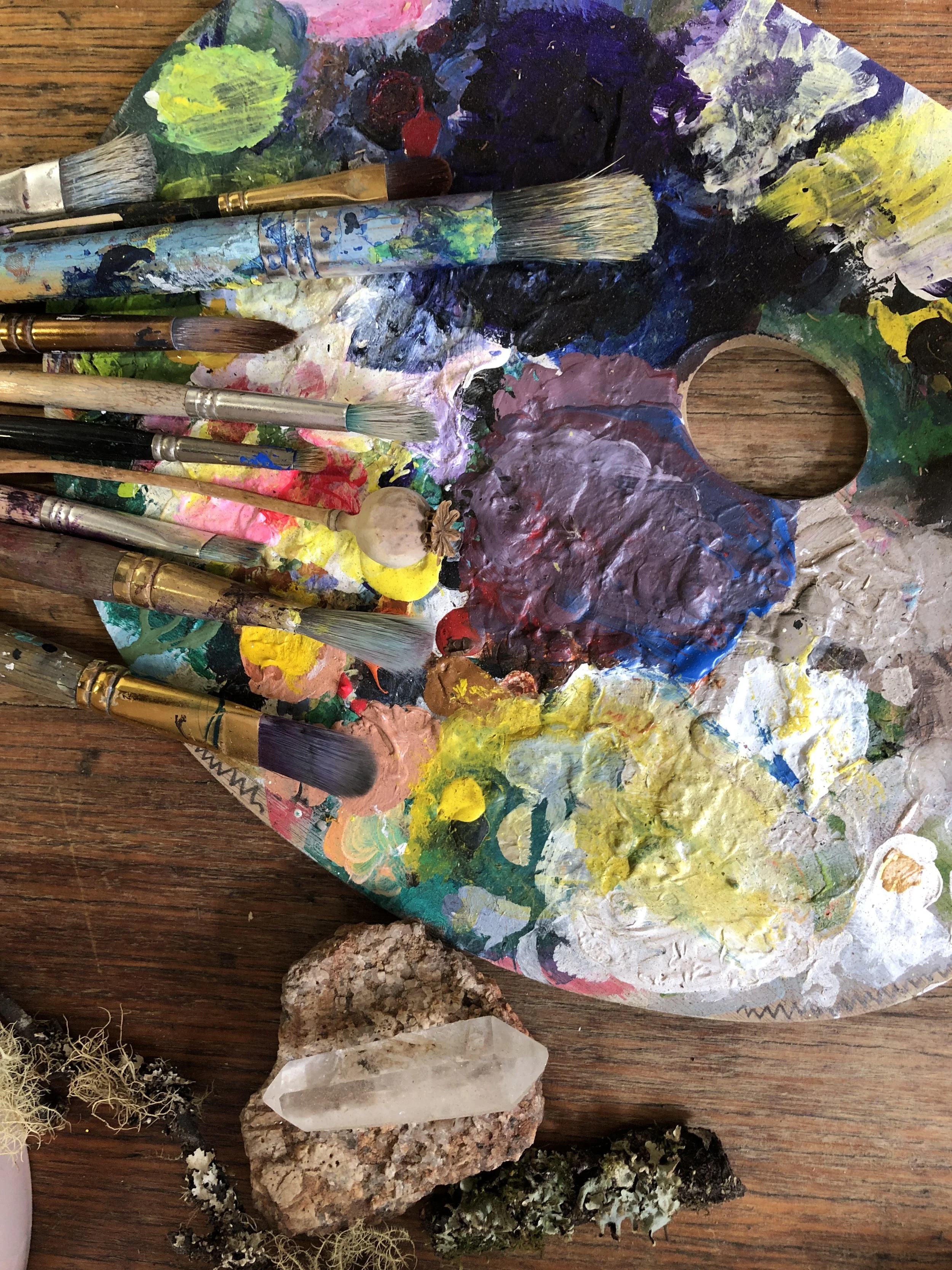 Painting Palette and brushes