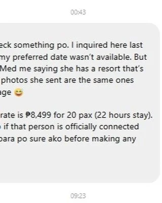 🚨❗️ SCAMMER ALERT ❗️🚨
We&rsquo;d like to remind everyone to be extra careful of fake accounts pretending to be legitimate agents offering staycations at lower prices.
Recently, one of our former guests was approached by a dummy account offering her