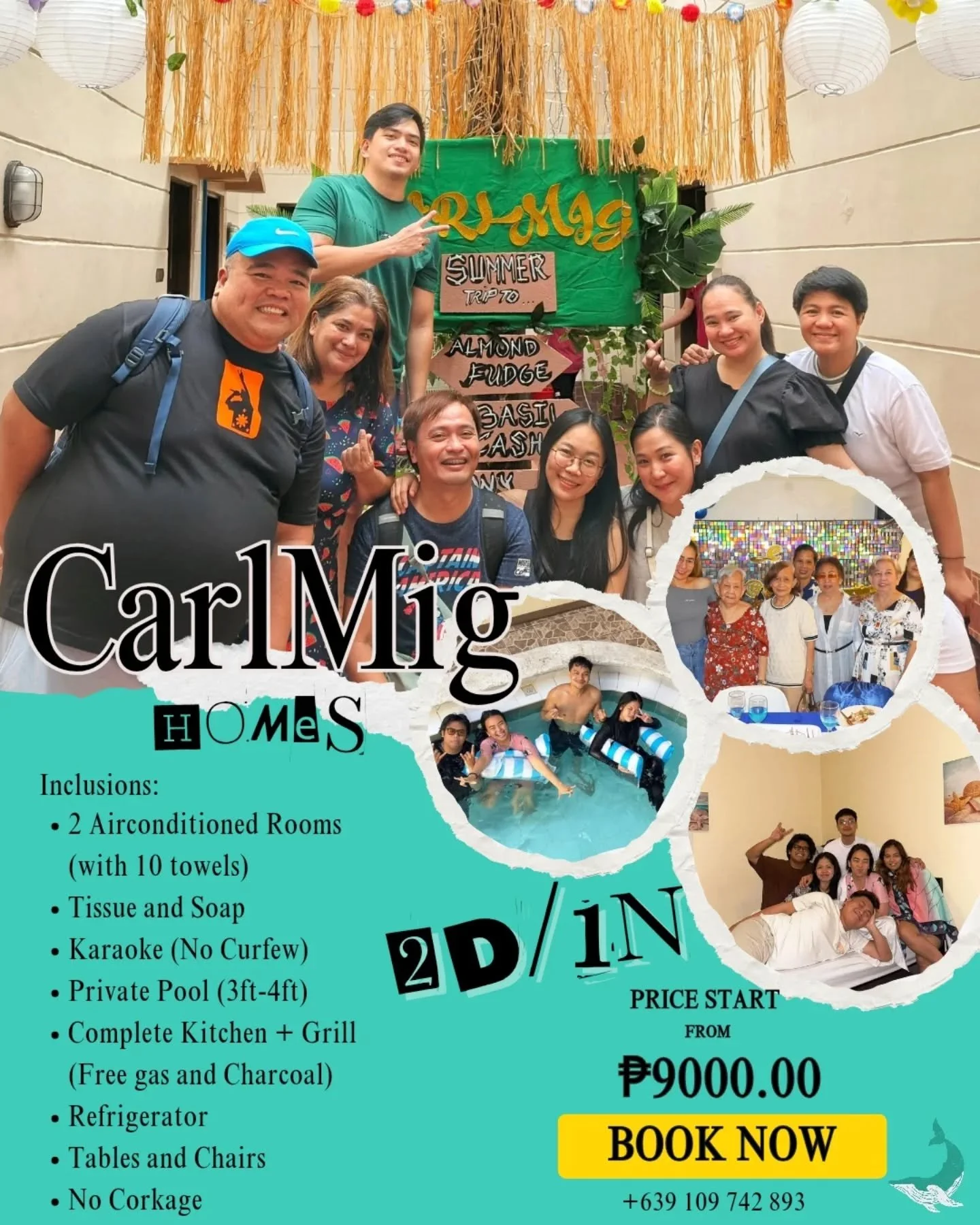 Looking for a private staycation in Makati na kaya up to 25 PAX? 👀✨

This fully exclusive unit at CarlmigHomes might be exactly what you need.

🏊 Private swimming pool (solo use &mdash; no sharing)
🎤 Up to 22 hours karaoke access
🍳 Complete kitch